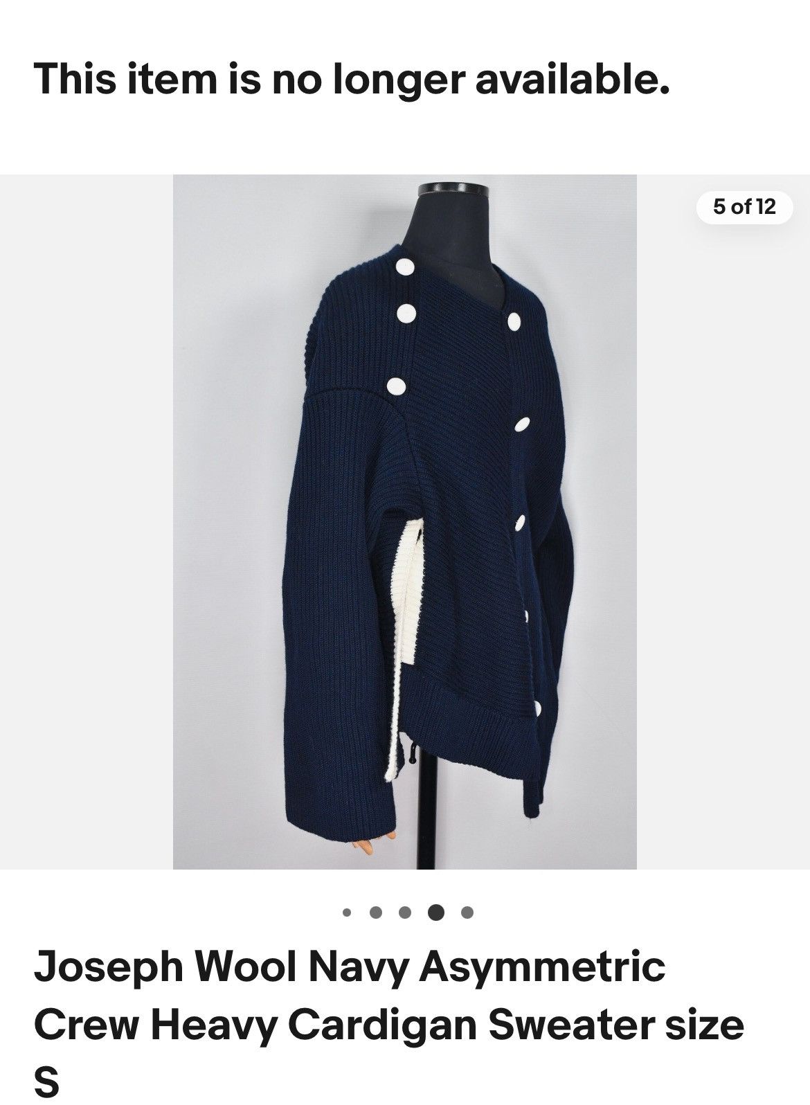 Joseph Joseph Navy Asymmetric Crew Cardigan Size XS / US 0-2 / IT 36-38 - 4 Thumbnail