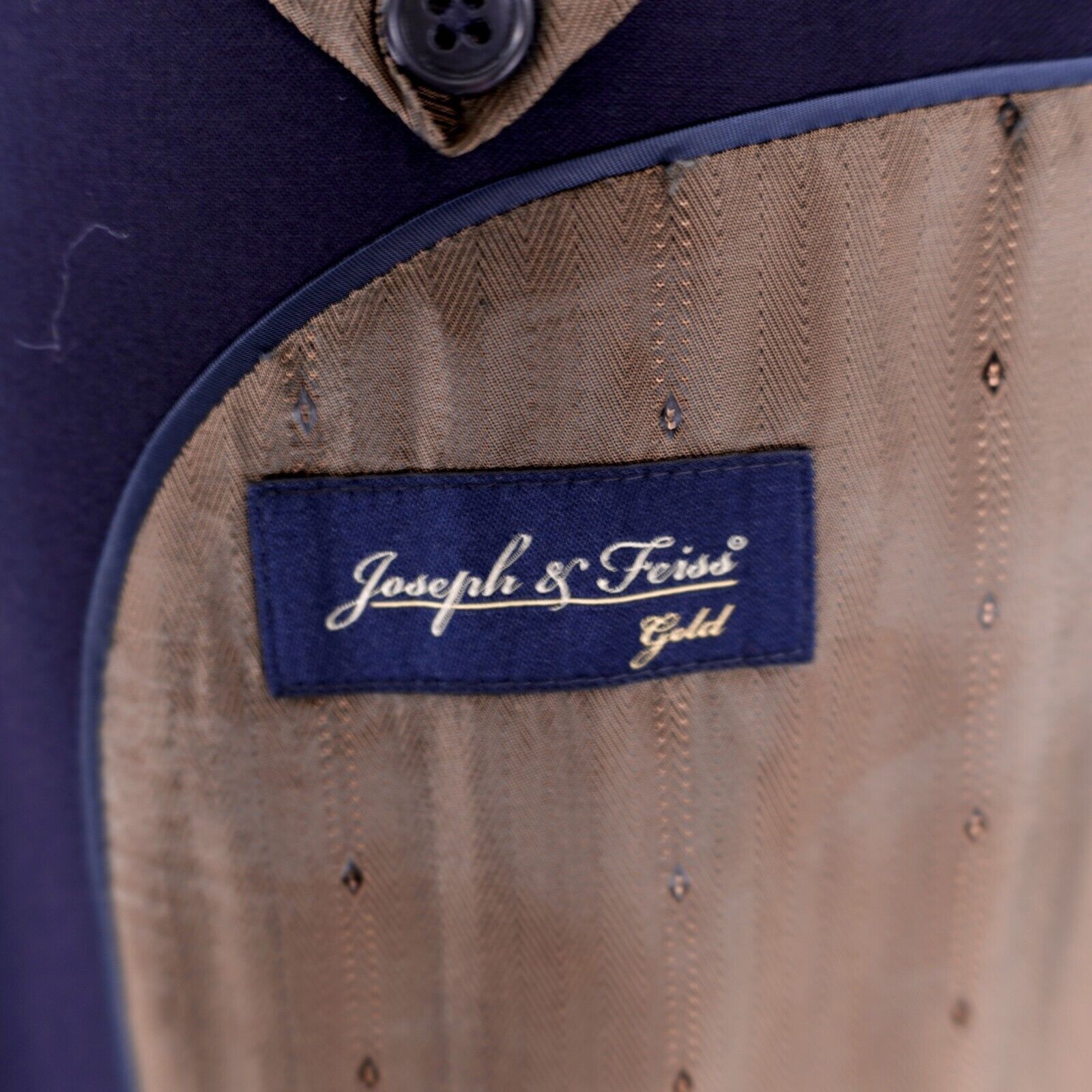 Joseph & Feiss Joseph & Feiss Gold Wool Blue 2 Button Blazer 44R Size 44R - 8 Thumbnail