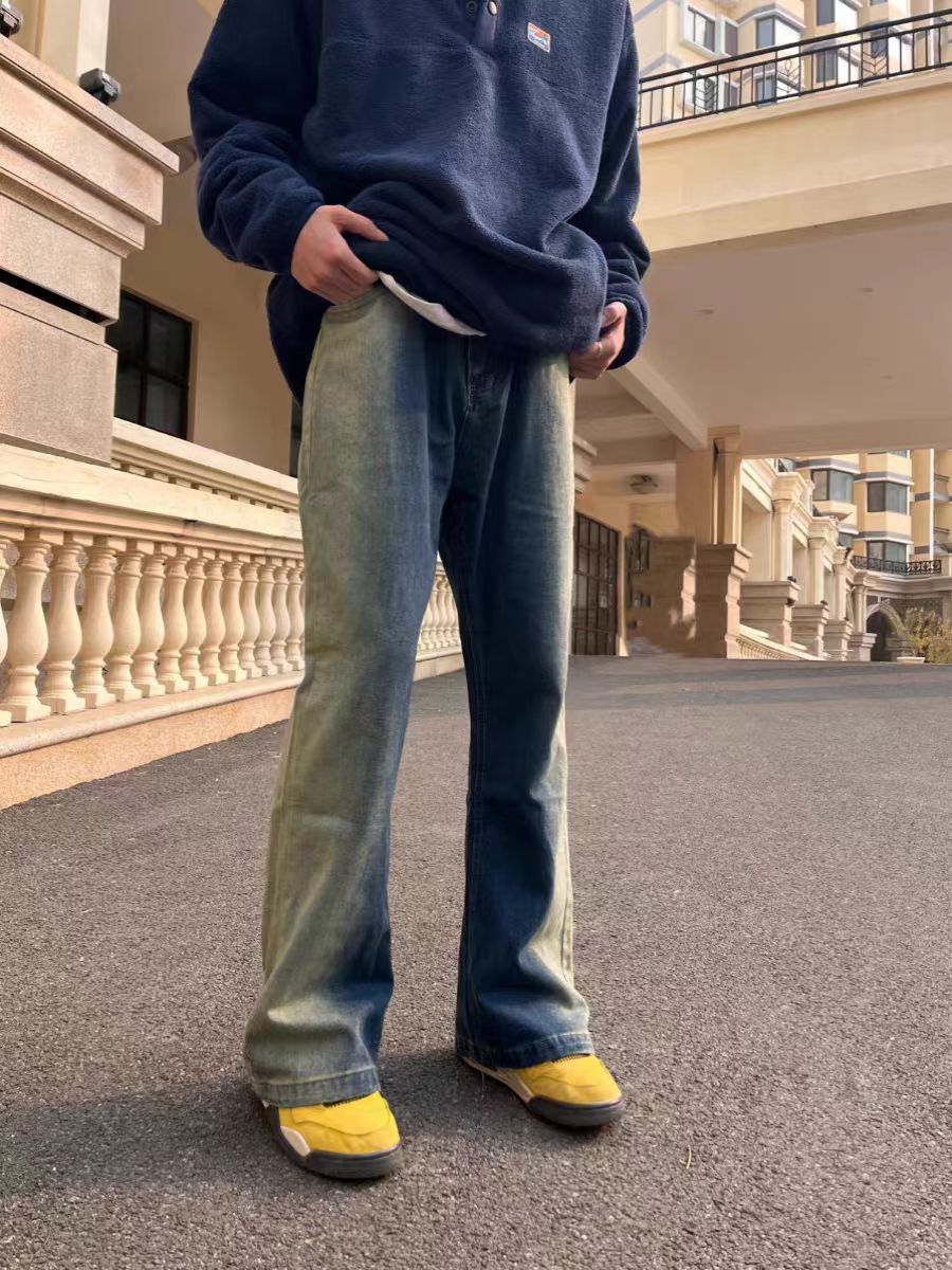Japanese Brand × Vintage Street Hip Hop Gradient Washed Loose Jeans Size 34 Size US 34 / EU 50 - 1 Thumbnail