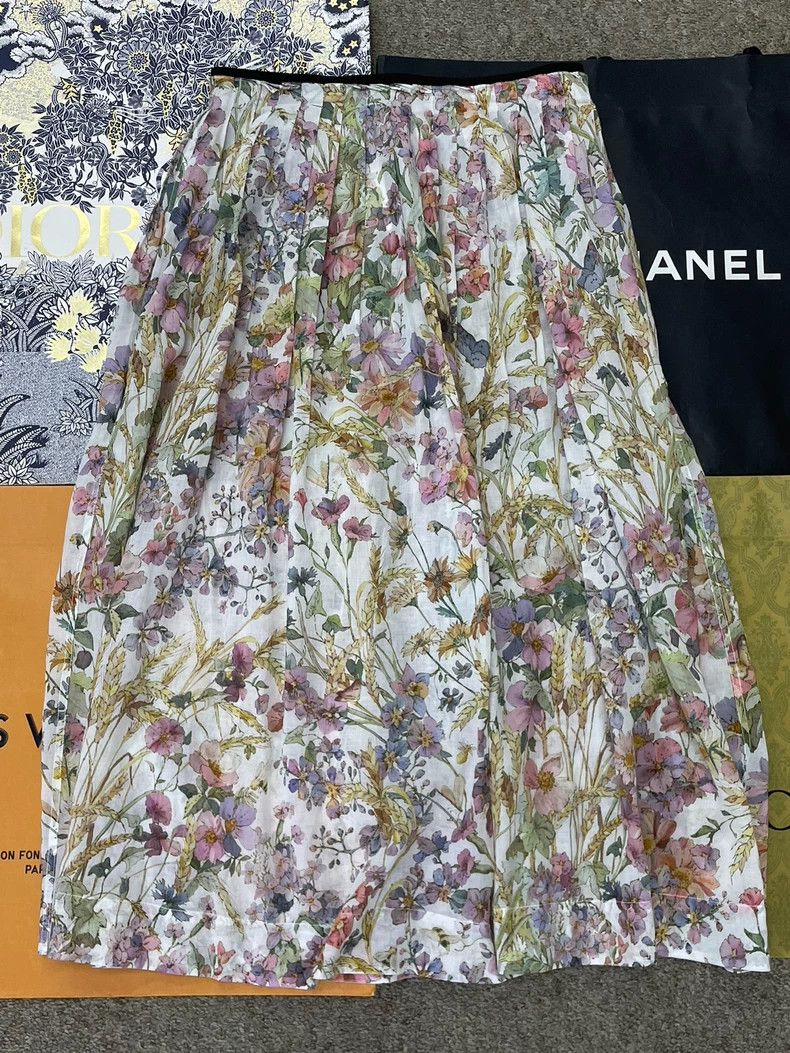 Dior Dior Multicolor Floral Print Skirt - dmc Size US 31 - 1 Thumbnail