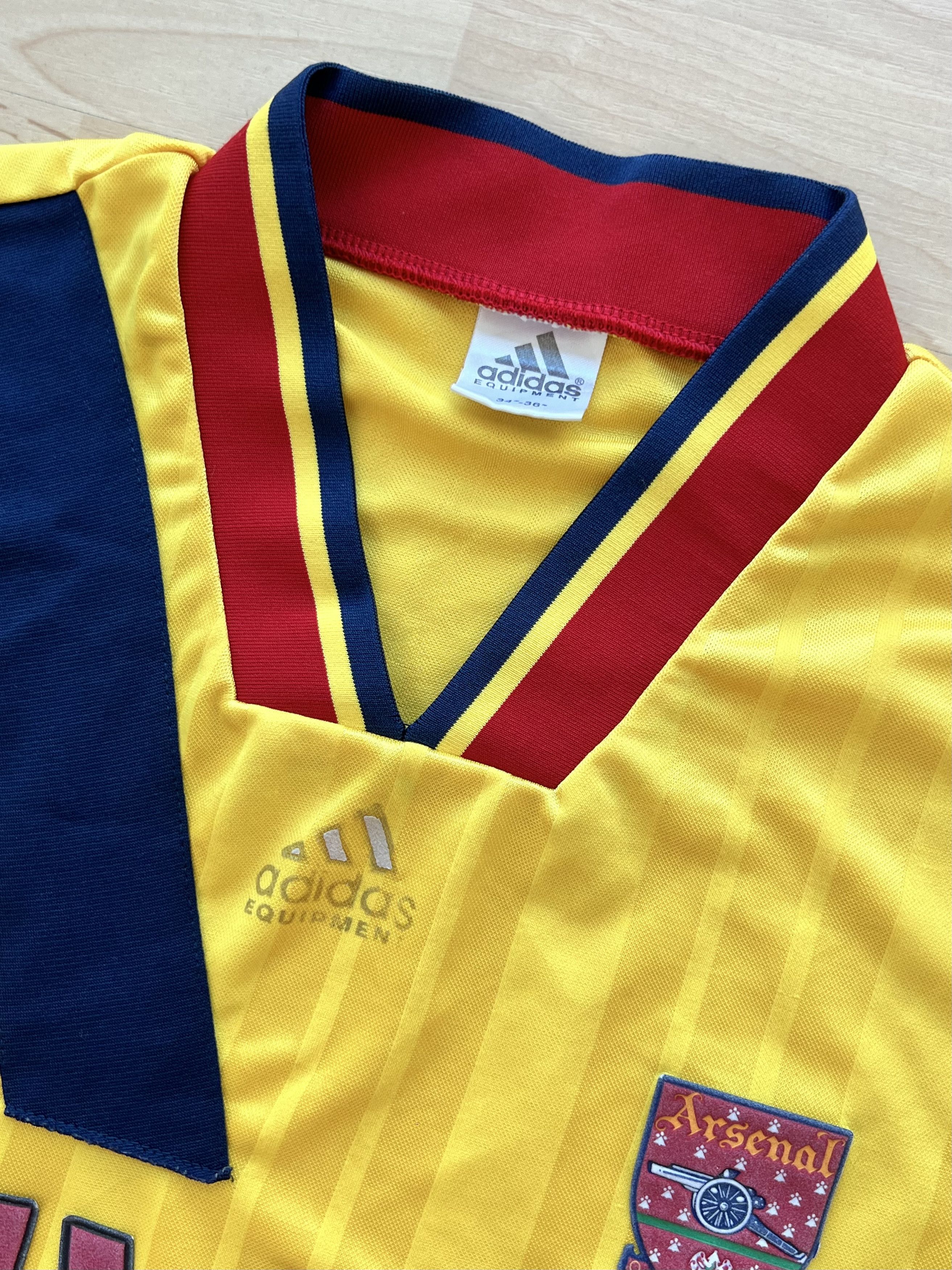Adidas ARSENAL 1993 1994 AWAY FOOTBALL SHIRT Size US S / EU 44-46 / 1 - 11 Thumbnail