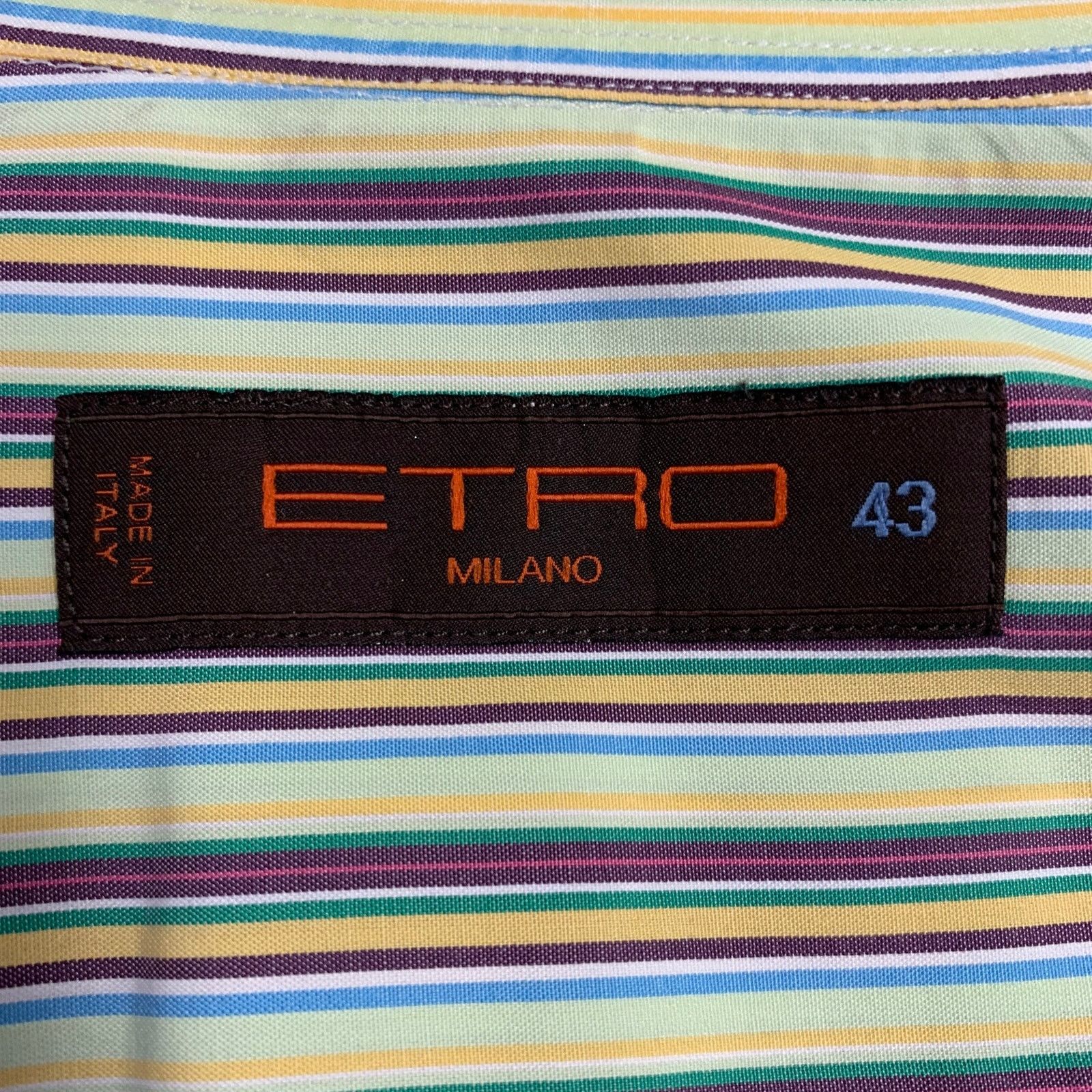 Etro ETRO Size XL Multi Color Stripe Cotton Long Sleeve Shirt Size US XL / EU 56 / 4 - 5 Thumbnail