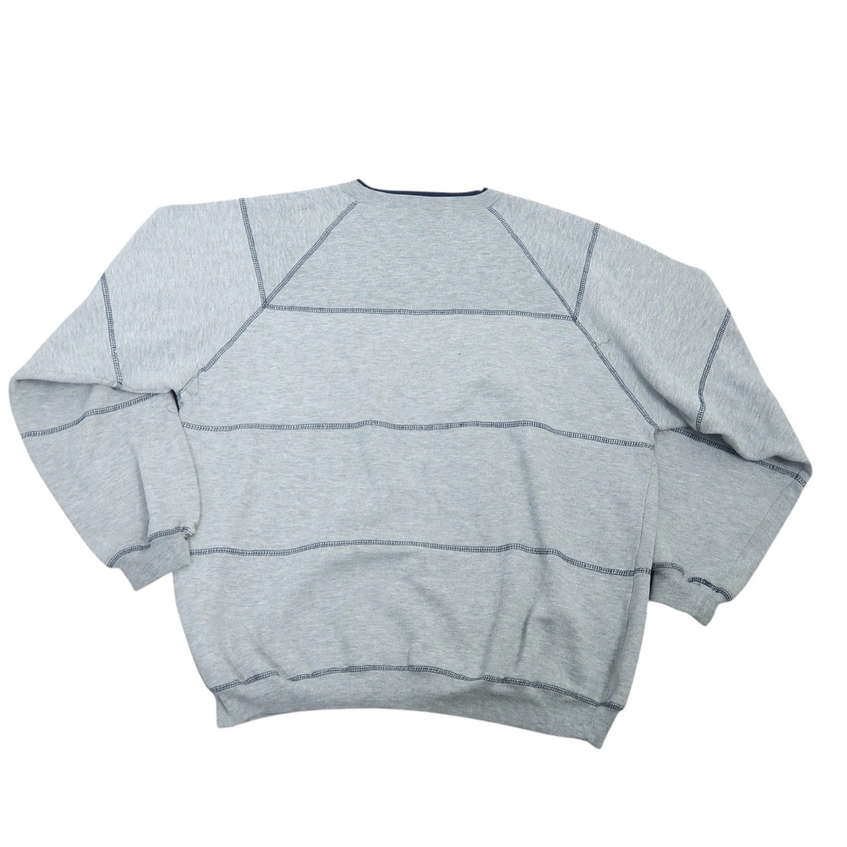 Cherokee VINTAGE Cherokee Sweatshirt Crew Neck Striped Mens L 90s Gray Navy Size US L / EU 52-54 / 3 - 3 Thumbnail
