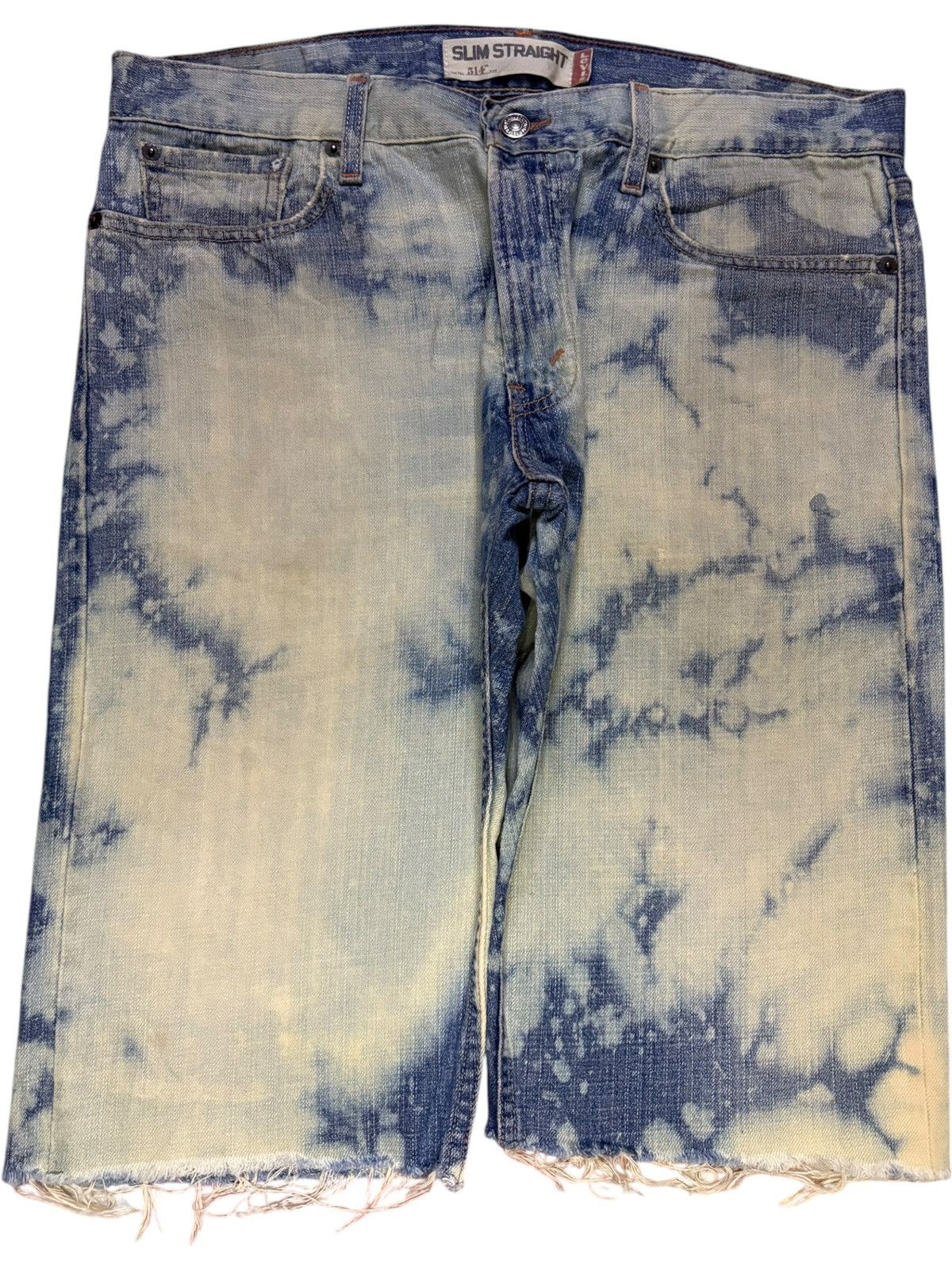 Levi's Vintage 90s Levis 514 Bleached Distressed Loose Jean Shorts Size US 35 - 1 Thumbnail