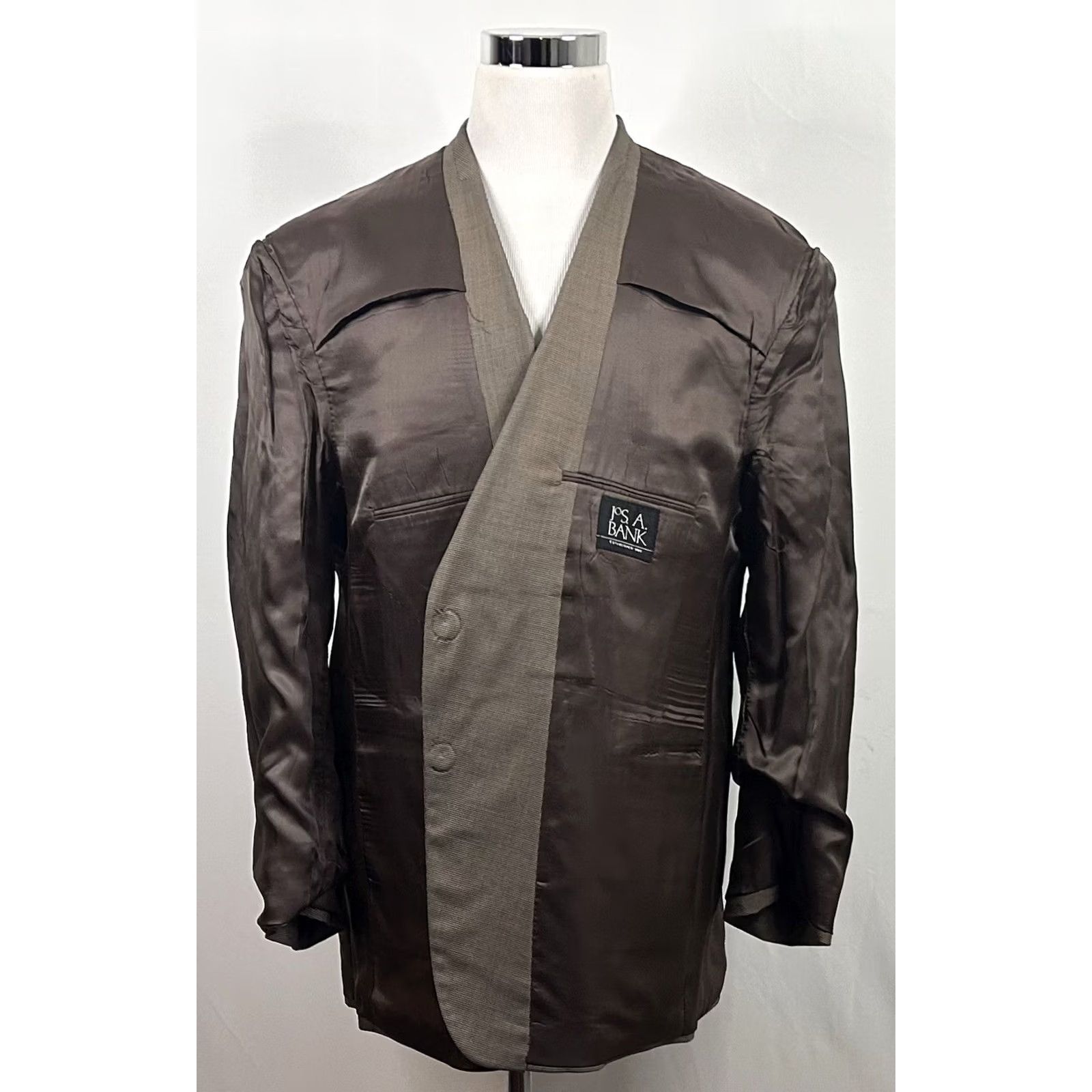 Jos. A. Bank Jos A Bank 50R Sport Coat 100% Wool Beige Houndstooth Two-Button Lined Vented Men Sport Coat Size US M / EU 48-50 / 2 - 7 Thumbnail