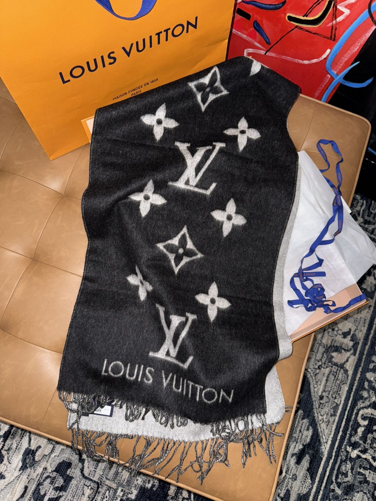 Louis Vuitton Louis vuitton gradient cashmere scarf Size ONE SIZE - 2 Thumbnail