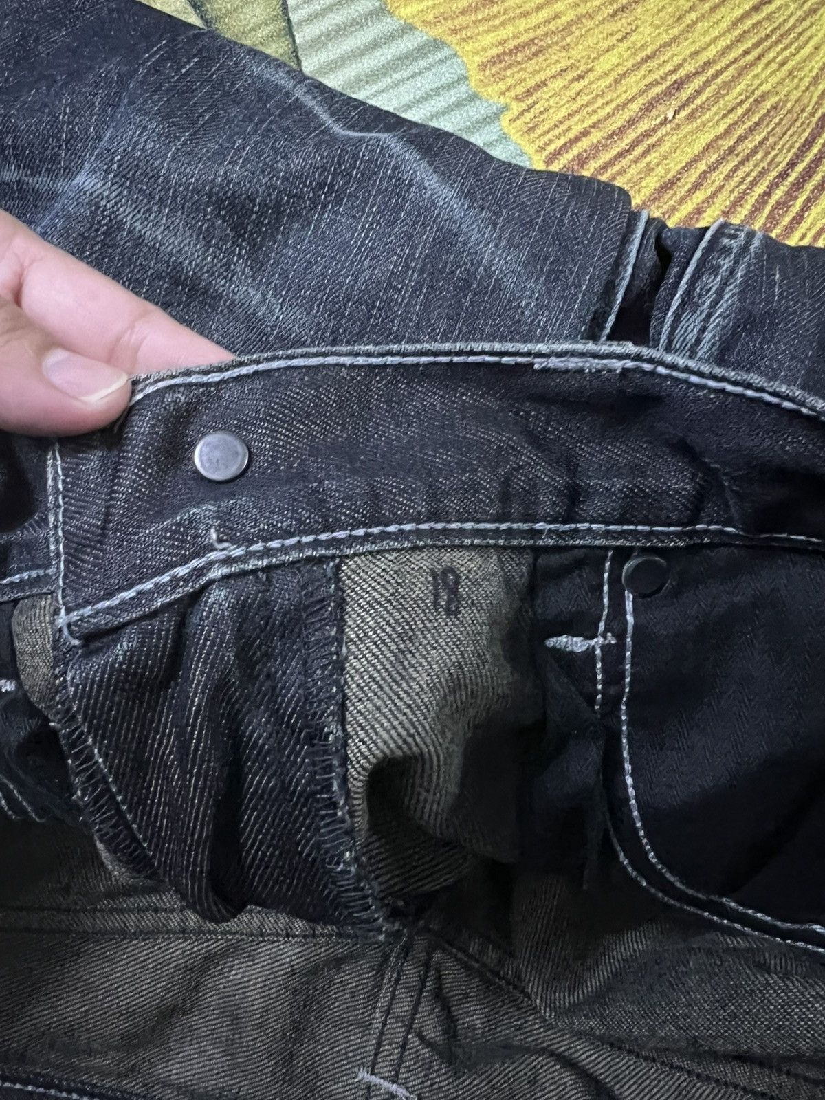 If Six Was Nine × Le Grande Bleu (L.G.B.) × Seditionaries BACK NUMBER BLACK LABEL CLAWMARK DENIM JEANS PUNK Size US 31 - 13 Thumbnail
