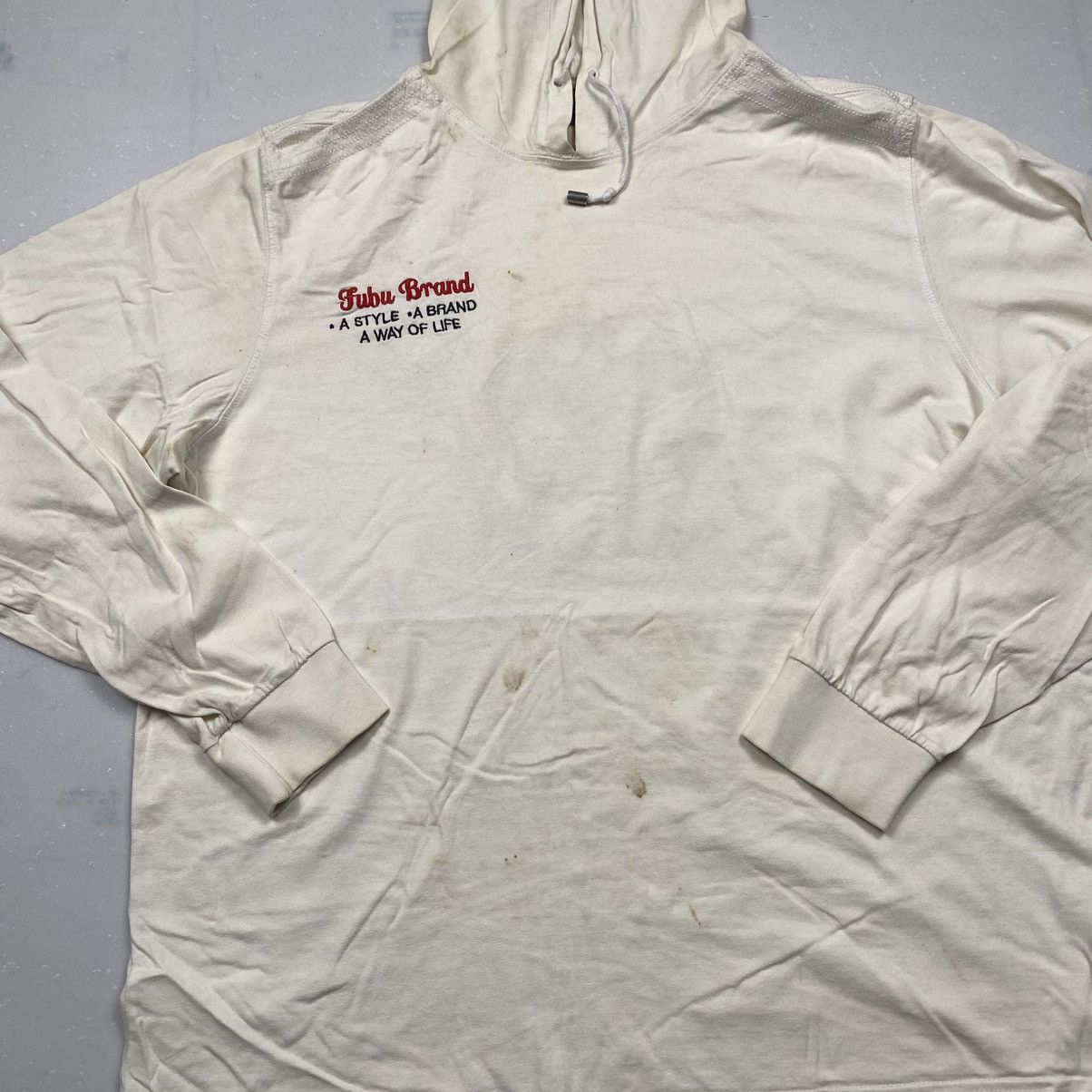 Fubu y2k Fubu HipHop Distressed Worn Hooded Tee Size US M / EU 48-50 / 2 - 5 Thumbnail