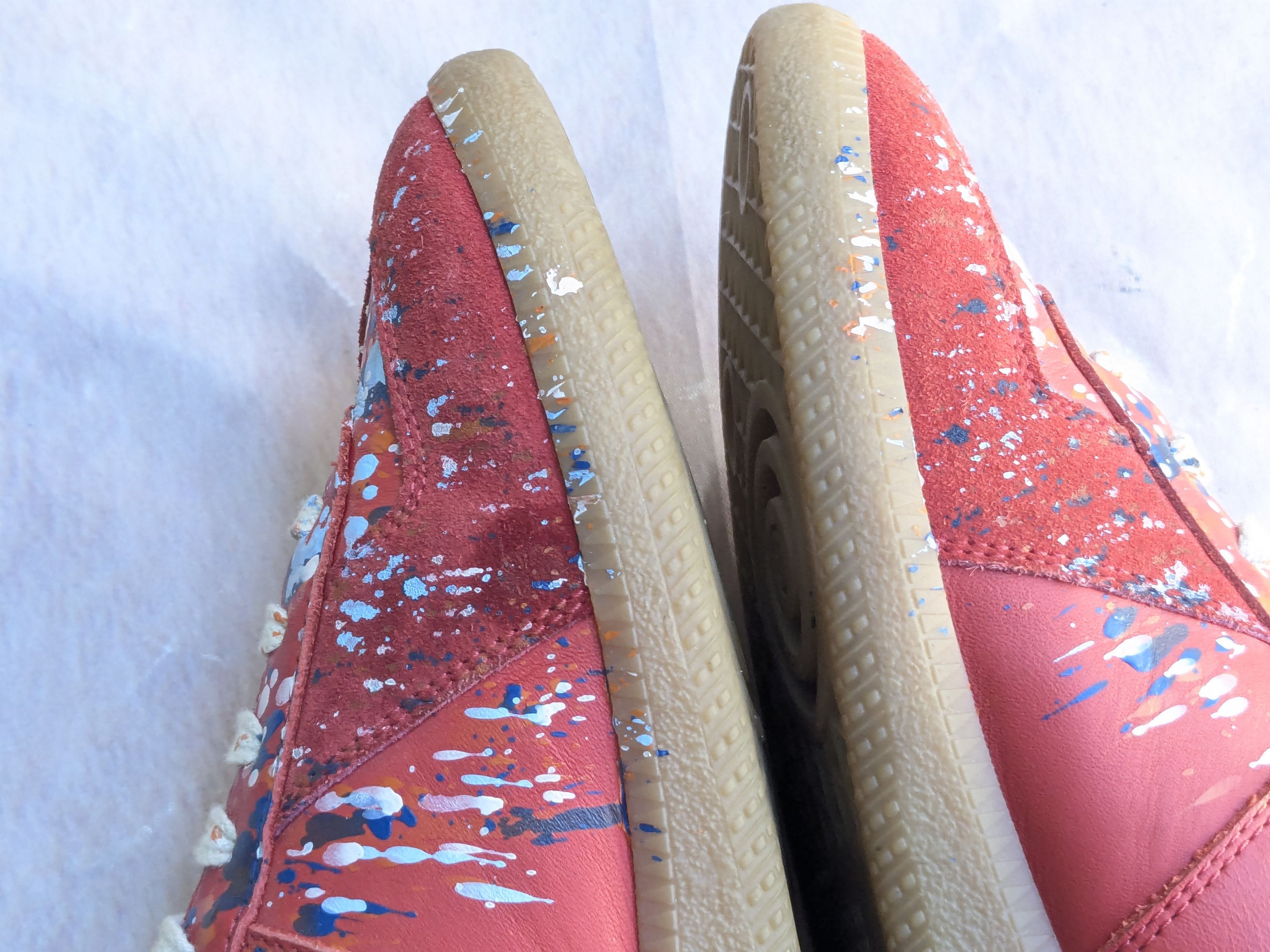 Maison Margiela Maison Margiela GAT Replica Red 9 42 Paint High Tops Size US 9 / EU 42 - 10 Thumbnail