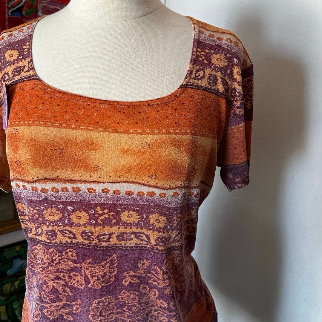 pandora pandora bohemian orange shirt sleeve shirt Size M / US 6-8 / IT 42-44 - 2 Thumbnail