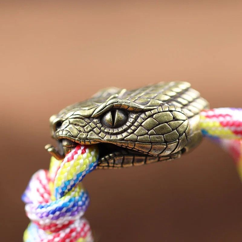 Handmade 3Pcs Snake Head Knife Beads Paracord Bead Zipper Bracelet Size ONE SIZE - 7 Thumbnail