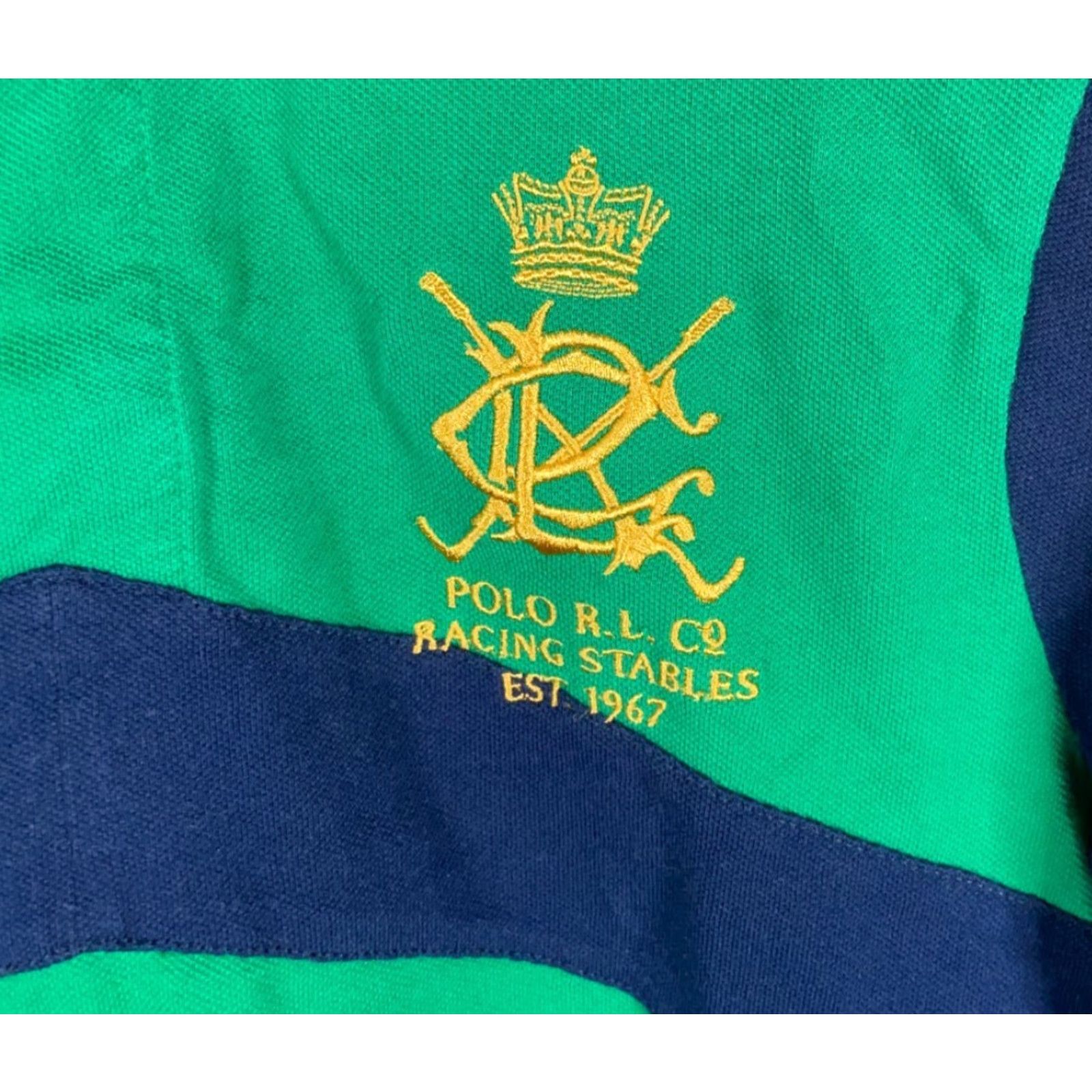 Polo Ralph Lauren Polo Ralph Lauren Polo Shirt Men Medium Green Blue Embroidered Custom Fit 90s Retro Horse Equestrian Cord Size US M / EU 48-50 / 2 - 4 Thumbnail