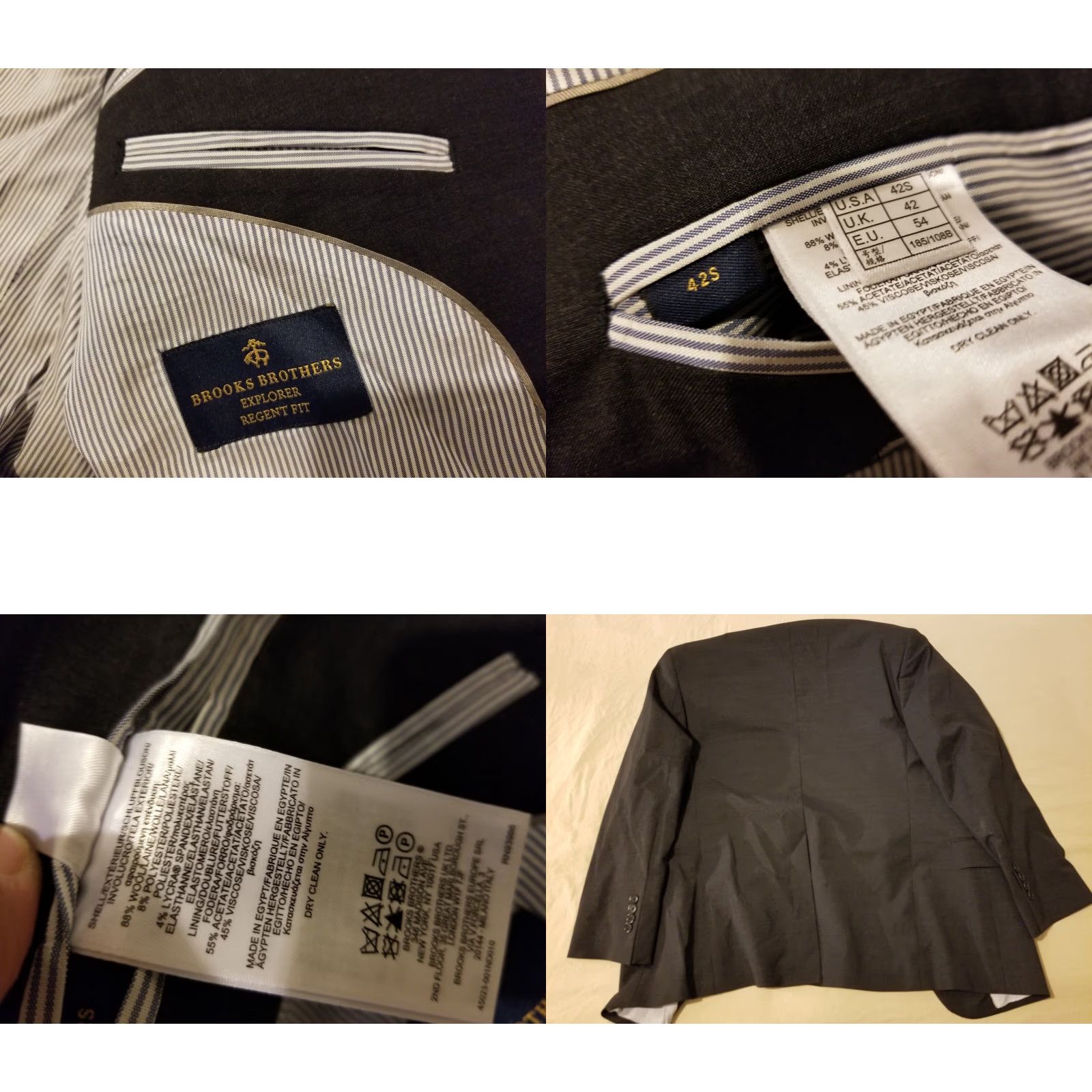 Brooks Brothers VINTAGE Brooks Brothers Blazer 42S Wool Gray Mens 3-in-1 Jacket Charcoal Grey Jacket Size 42R - 8 Thumbnail