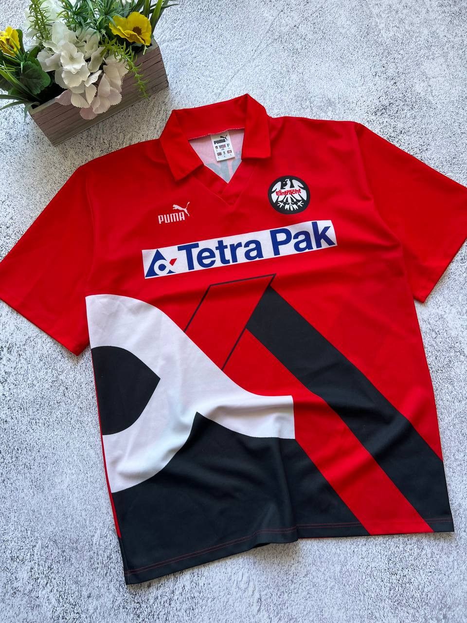 Eintracht Frankfurt Puma 1993/1994 Home Football Shirt Long popular Sleeve Red Jersey