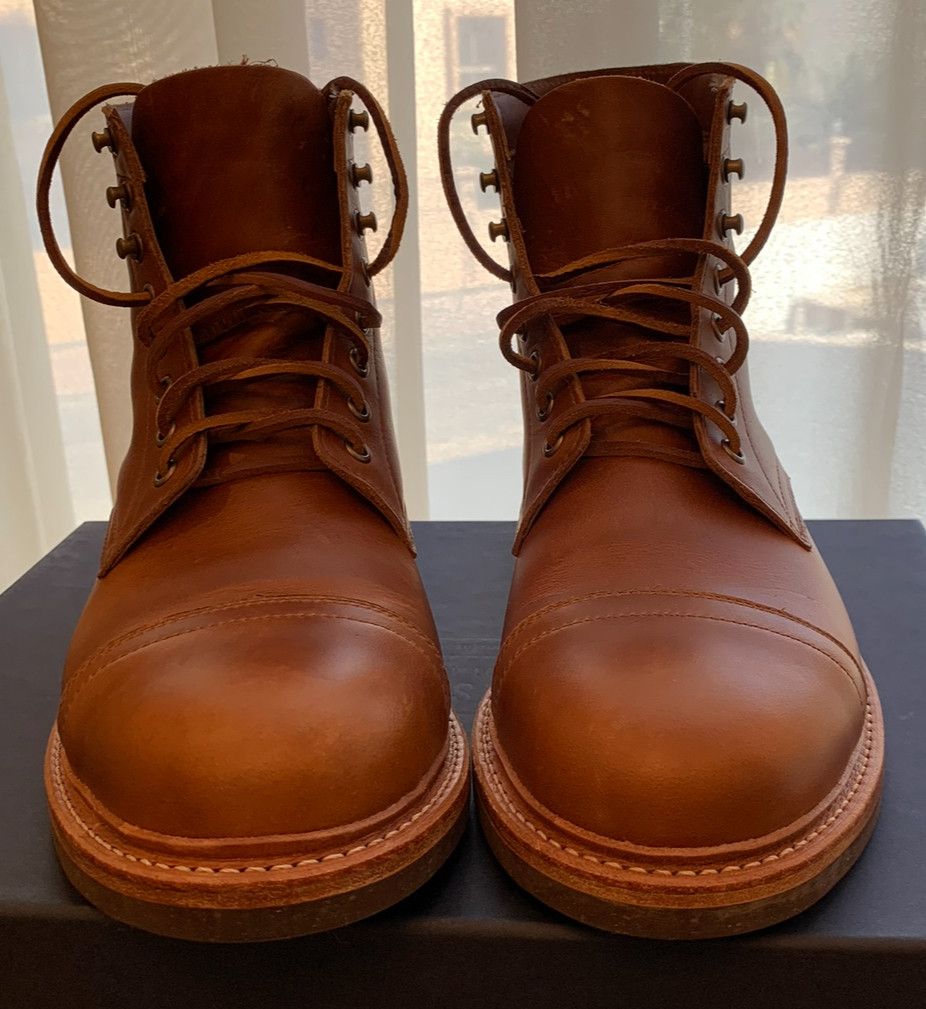 Oak Street Bootmakers British Tan Domane Cap Toe Trench Boots Size US 9 / EU 42 - 5 Thumbnail