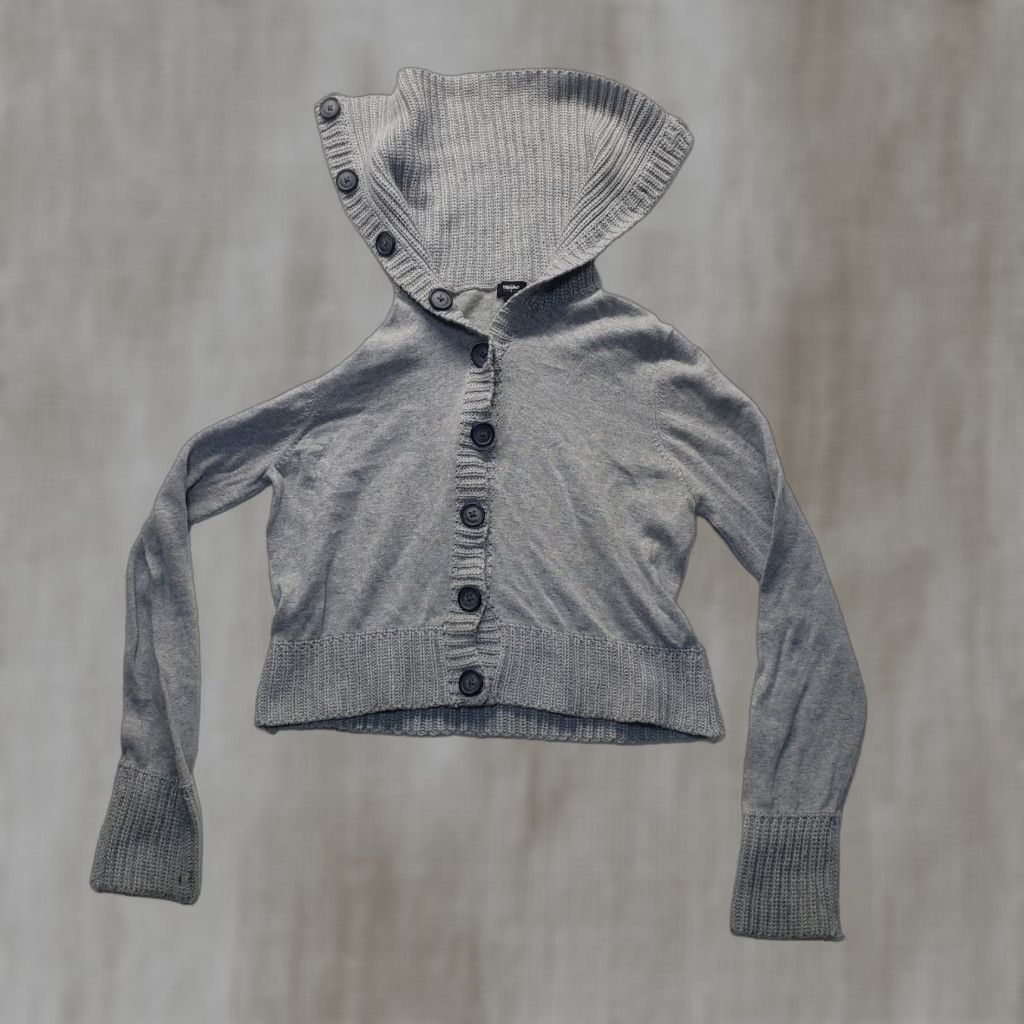 Mossimo Mossimo Jacket Women's Adult Large Gray Crop Top Neck Flap Coat Long Sleeve Size L / US 10 / IT 46 - 1 Thumbnail