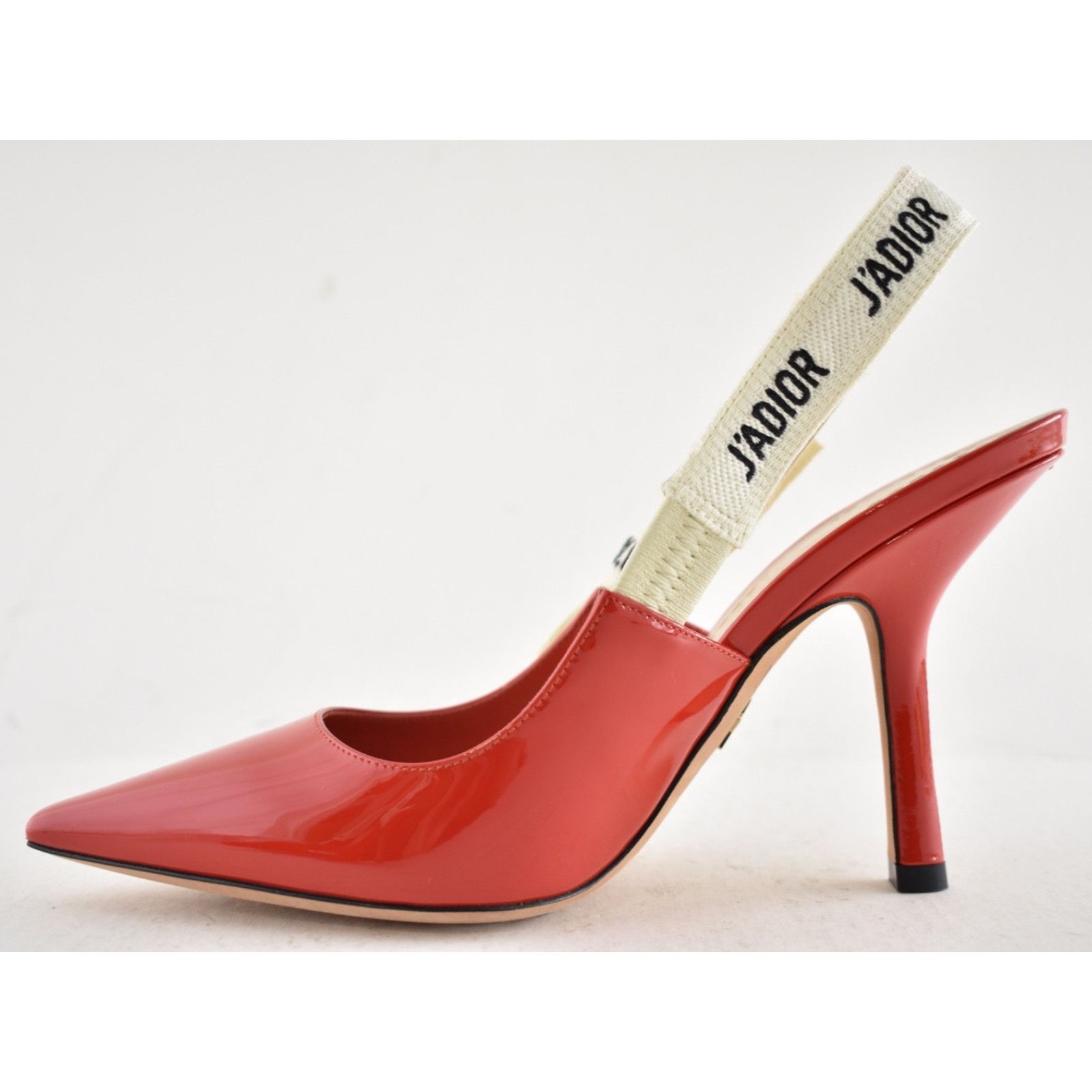 Dior Dior J'adior Red Patent White Black Ribbon Logo Slingback Size US 6 / IT 36 - 4 Thumbnail