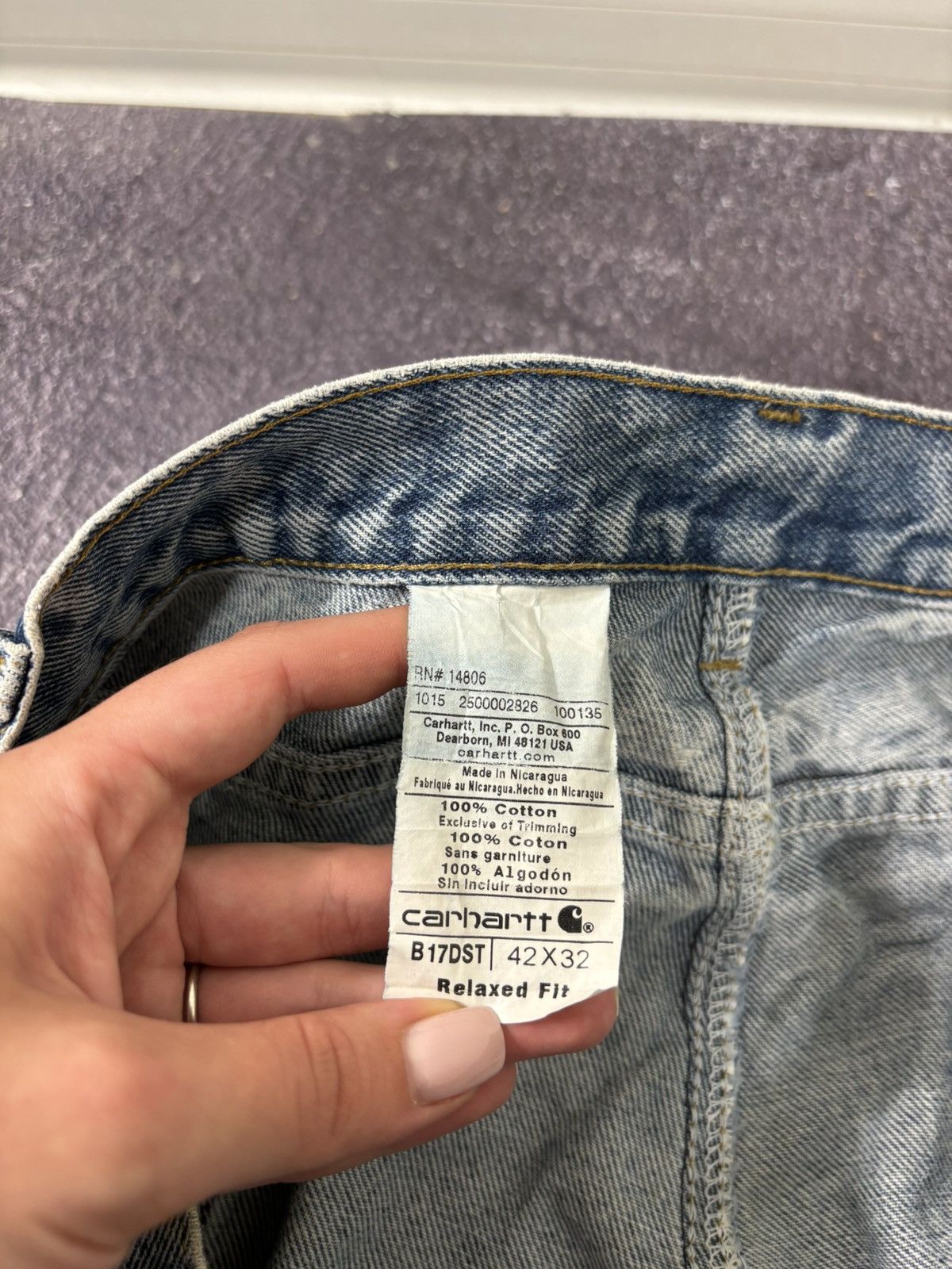 Carhartt Vintage Carhartt Relaxed Fit USA Faded Blue Baggy Jeans Size US 42 / EU 58 - 15 Thumbnail