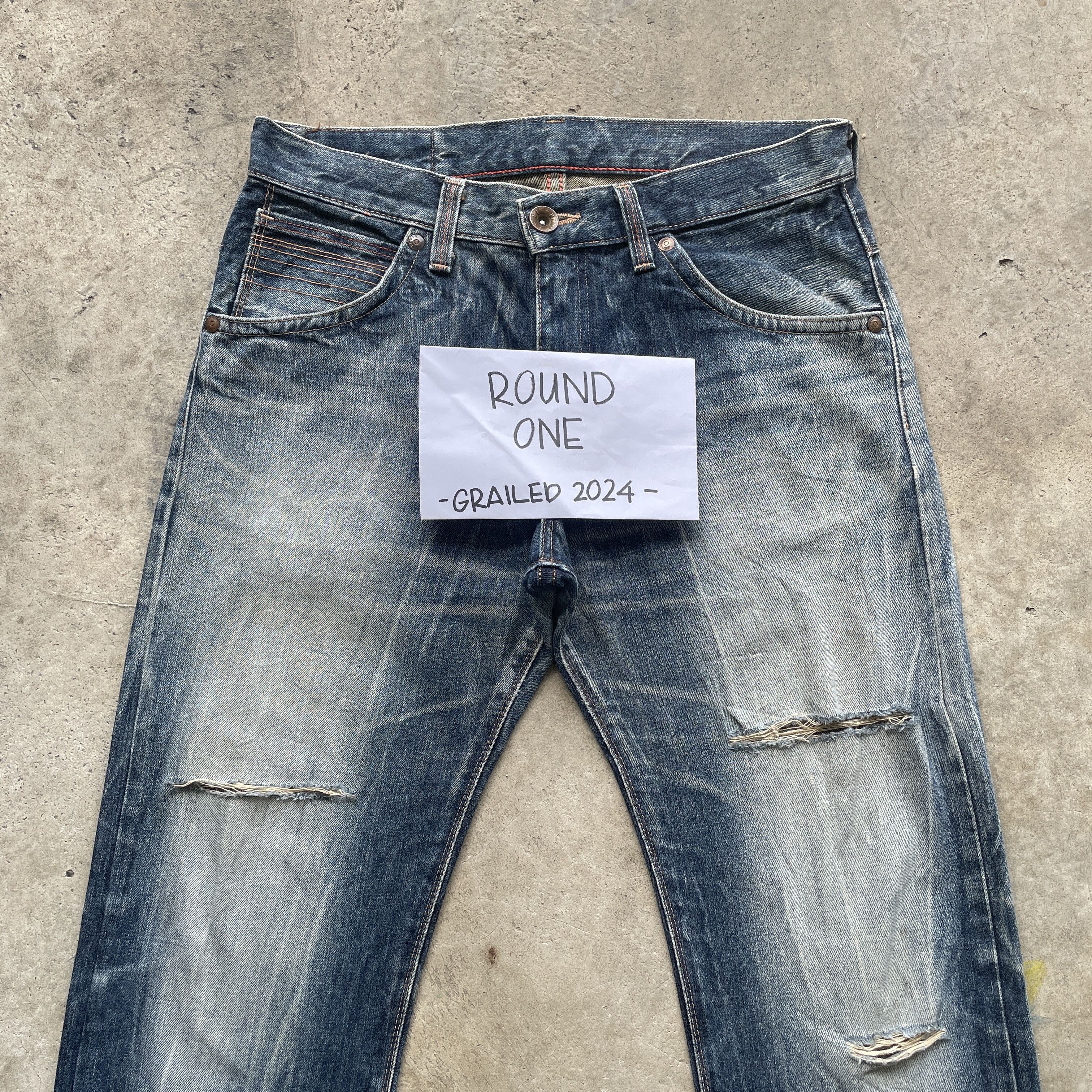 Edwin VINTAGE EDWIN FADED JEANS DISTRESSED DENIM PANTS W34x31.5 Size US 34 / EU 50 - 4 Thumbnail