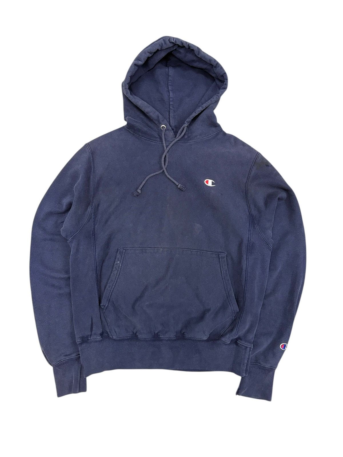 Champion Rare Champion Reverse Weave Navy Hoodie Fairly Faded Size US S / EU 44-46 / 1 - 1 Thumbnail
