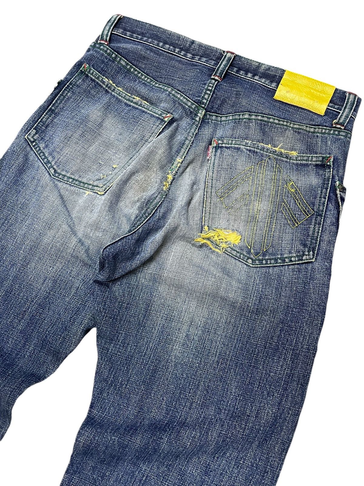 Japanese Brand Doarat Japan Distressed Whiskers Loose Straight Jeans Size US 30 / EU 46 - 12 Thumbnail
