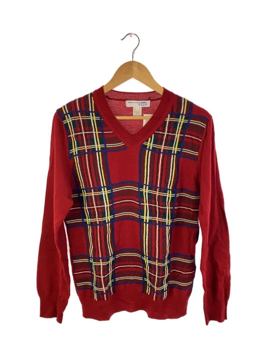 Comme des Garcons × Comme des Garcons SHIRT Plaid Wool Knit Sweater Size US L / EU 52-54 / 3 - 1 Thumbnail