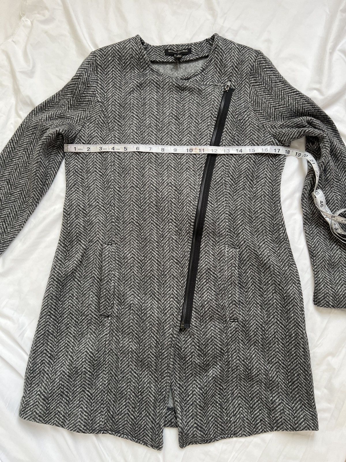 Banana Republic Banana Republic Gray Herringbone Collar jacket Size S / US 4 / IT 40 - 9 Thumbnail