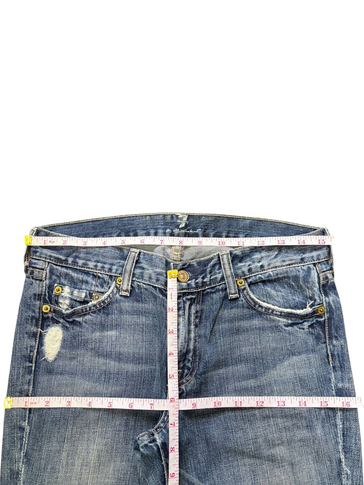 7 For All Mankind Vintage 7 For All Mankind Distress Flare Jeans Size US 30 / EU 46 - 6 Thumbnail