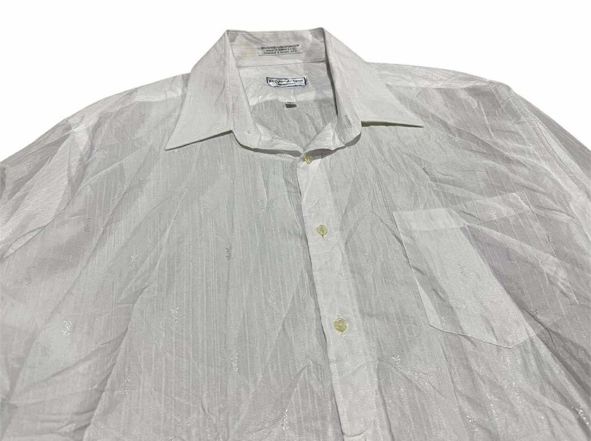 Yves Saint Laurent 🔥Vintage Yves Saint Laurent Menswear Shirt Minimal Logo Size US XL / EU 56 / 4 - 2 Thumbnail
