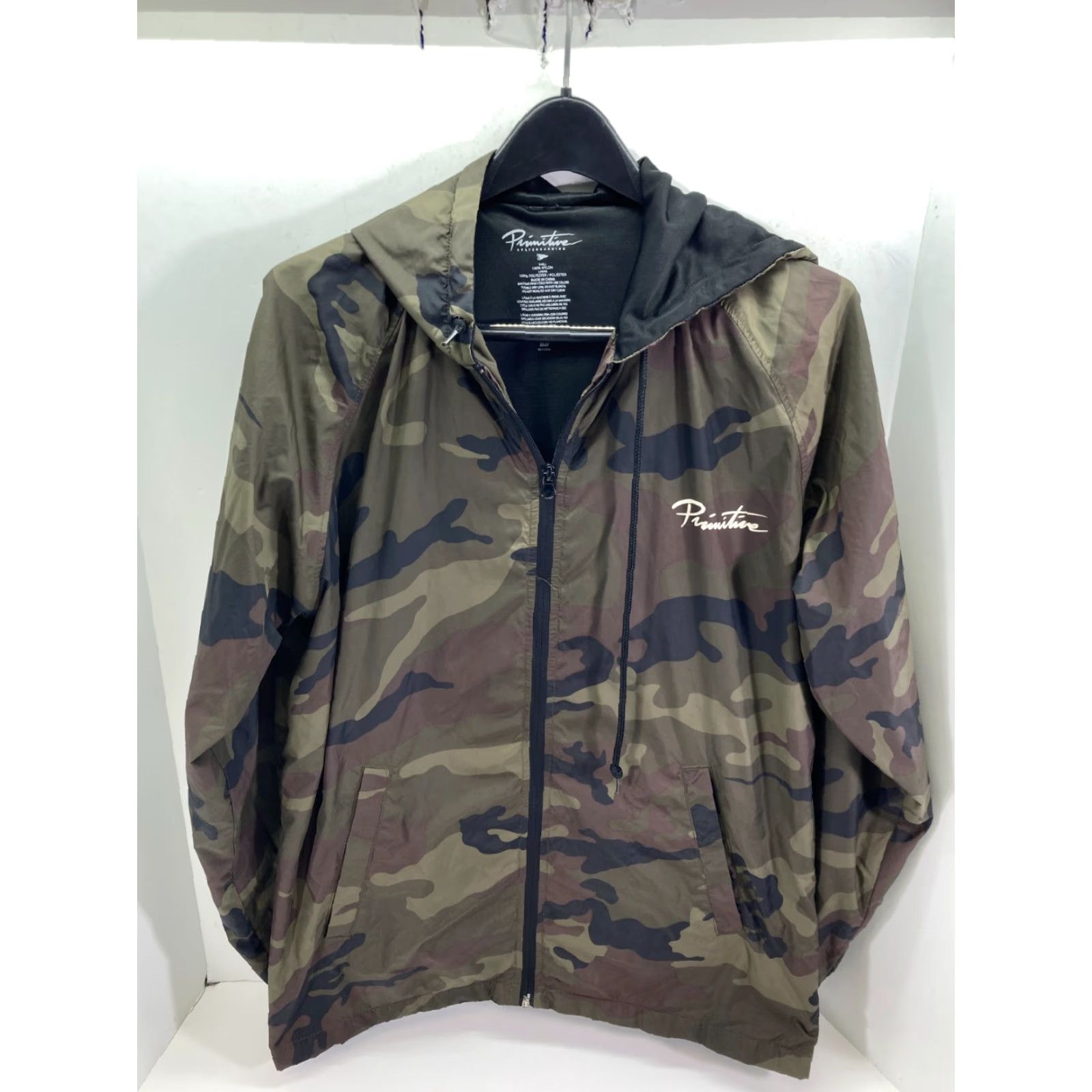 Primitive Primitive Skateboarding Windbreaker Jacket Men Medium Green Camouflage Hooded Size US M / EU 48-50 / 2 - 2 Thumbnail