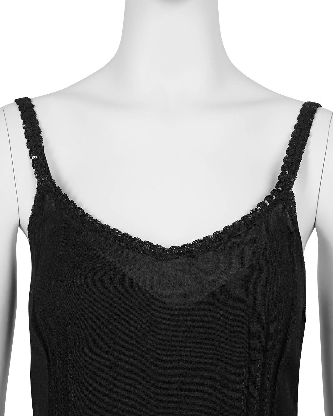 Miu Miu Miu Miu 90s Viscose Black Dress with Sequin Lining Size S / US 4 / IT 40 - 2 Thumbnail
