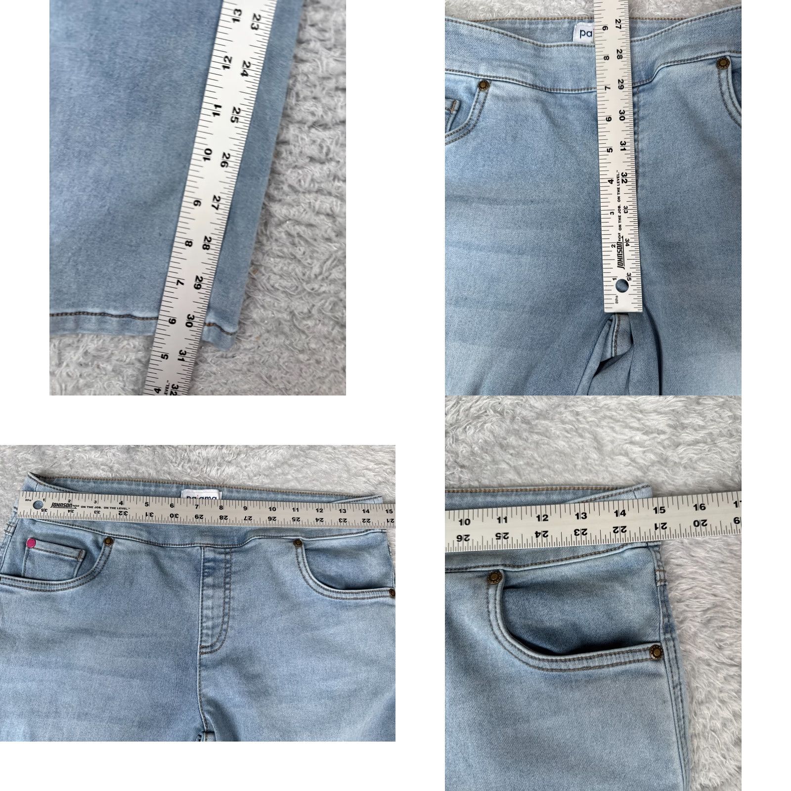 Vintage Panama Jeans Womens Jeans Blue Denim Pull On Low Rise Stretch 30x31 Regular 5-Pocket Design Bootcut Size 28" / US 6 / IT 42 - 8 Thumbnail