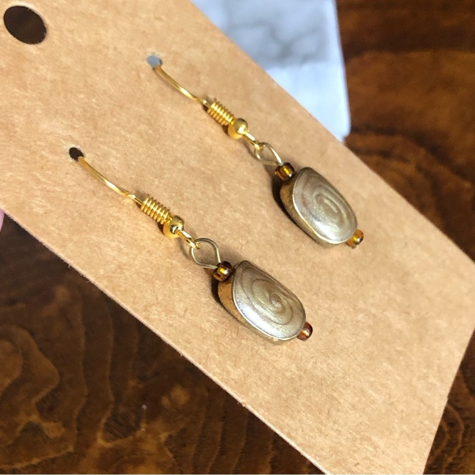 Handmade Handcrafted swirl enamel dangle earrings Size ONE SIZE - 2 Thumbnail