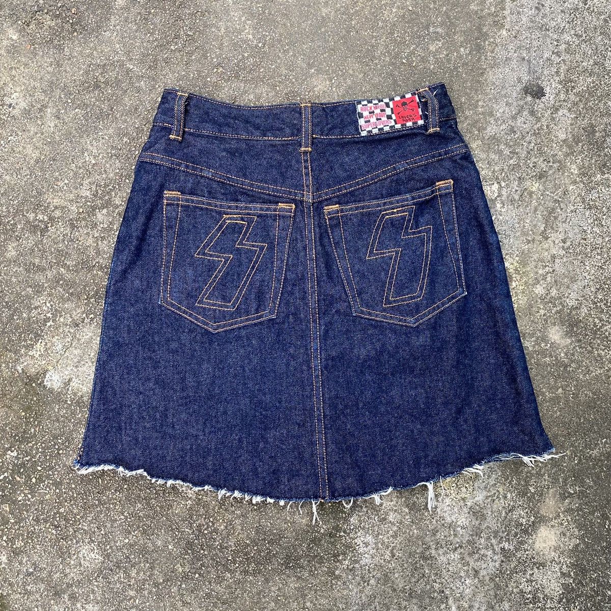 Japanese Brand × Seditionaries × Vintage Super Lovers Rock’n Roll New Wave Denim Skirt Super Lovers Size 25" / US 0 / IT 36 - 1 Thumbnail