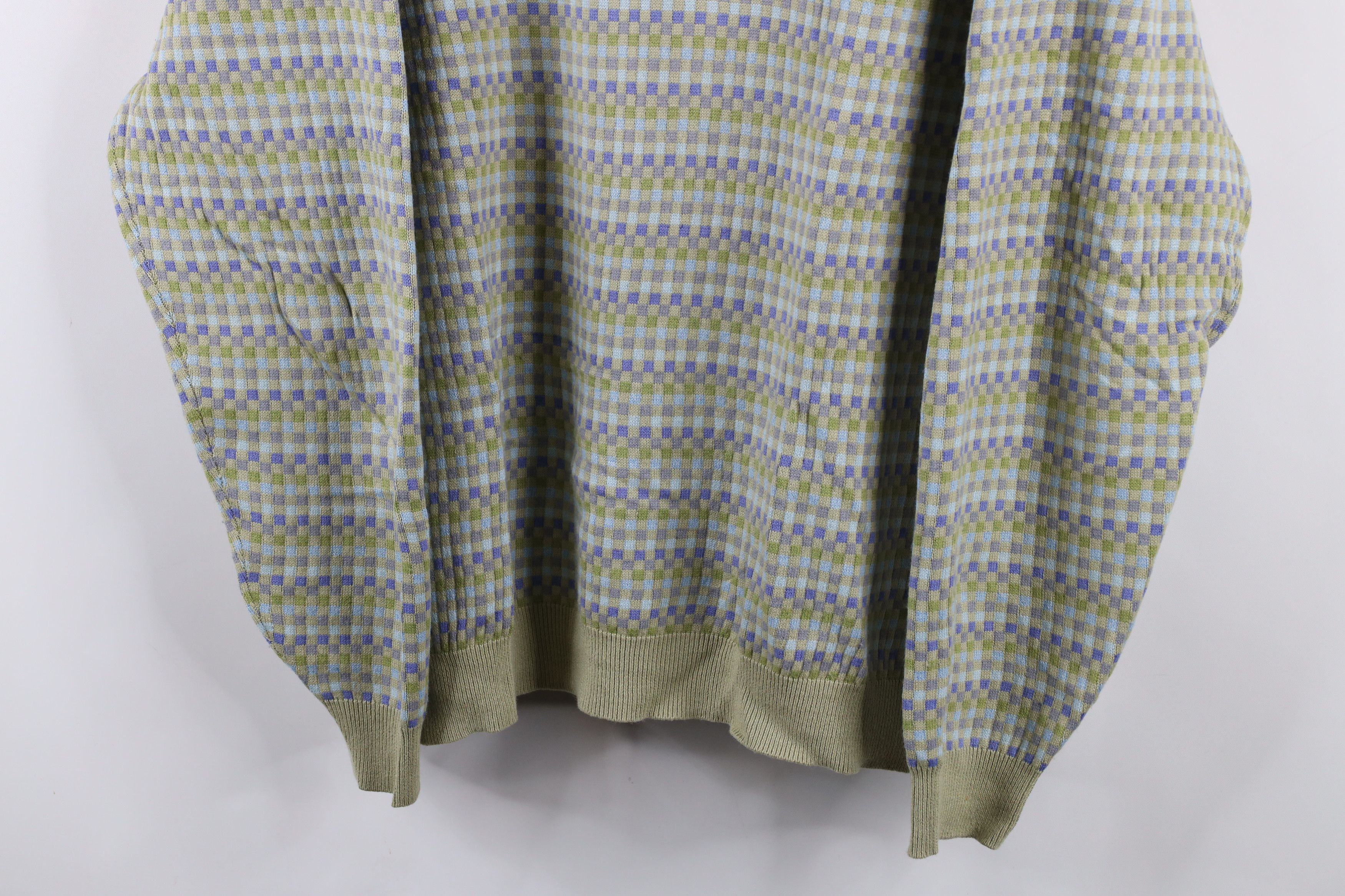 Vintage Vintage 90s Streetwear Checkered Knit Crewneck Sweater Size US L / EU 52-54 / 3 - 3 Thumbnail
