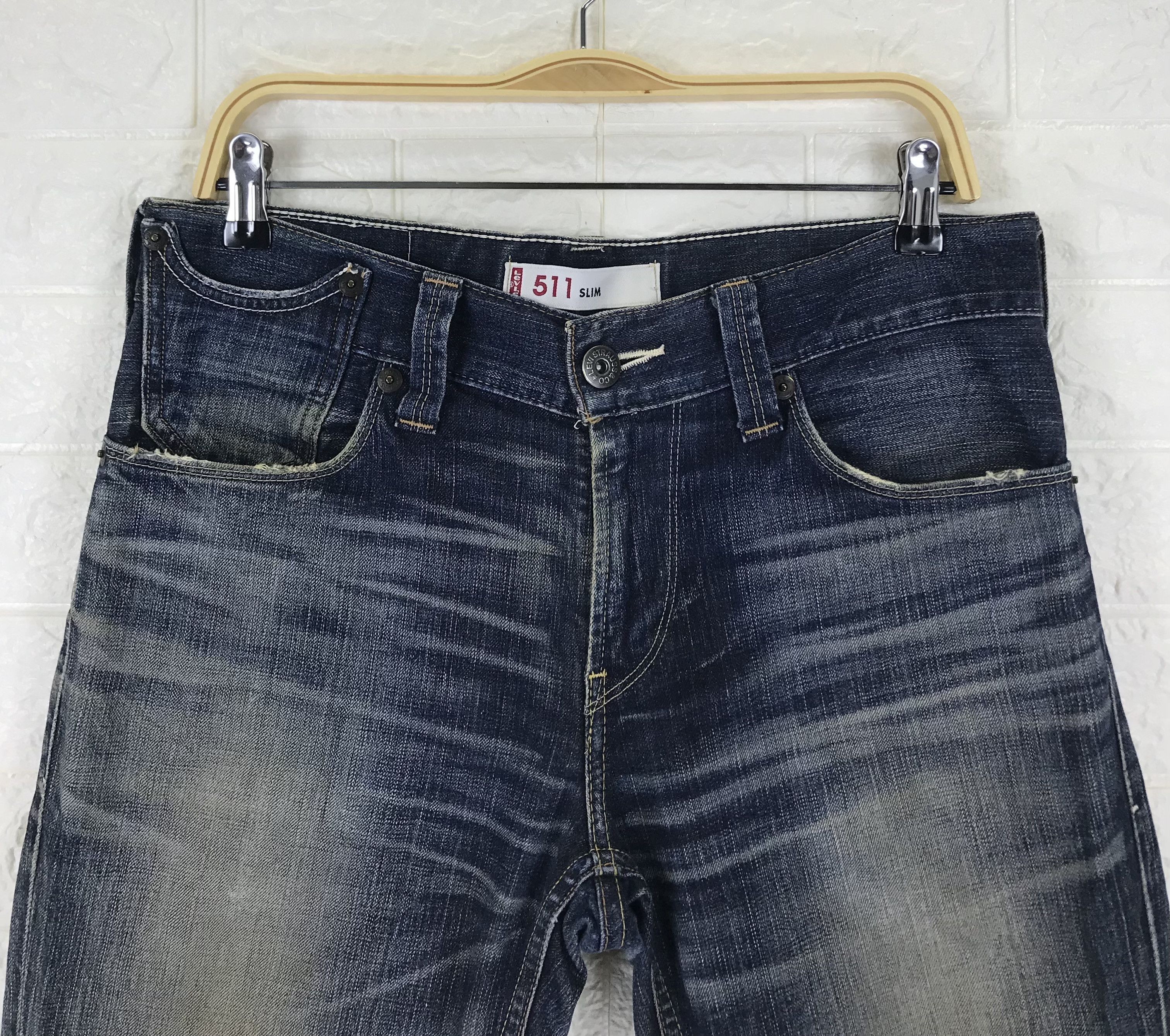 Levi's Vintage Levi's 511 Buckle Back Jeans Distressed Denim Size US 32 / EU 48 - 6 Thumbnail