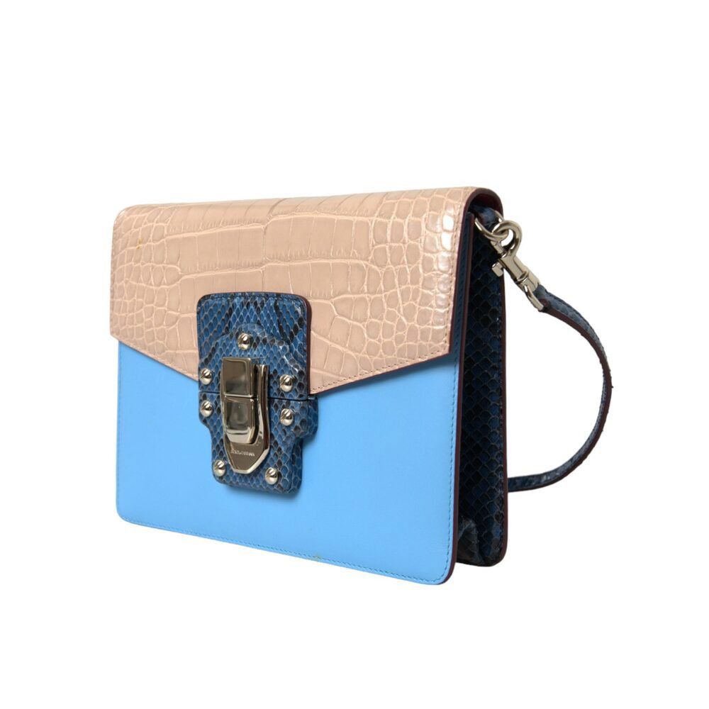 Dolce & Gabbana Dolce & Gabbana Blue Beige Exotic Leather LUCIA Crossbody Pu Size ONE SIZE - 3 Thumbnail