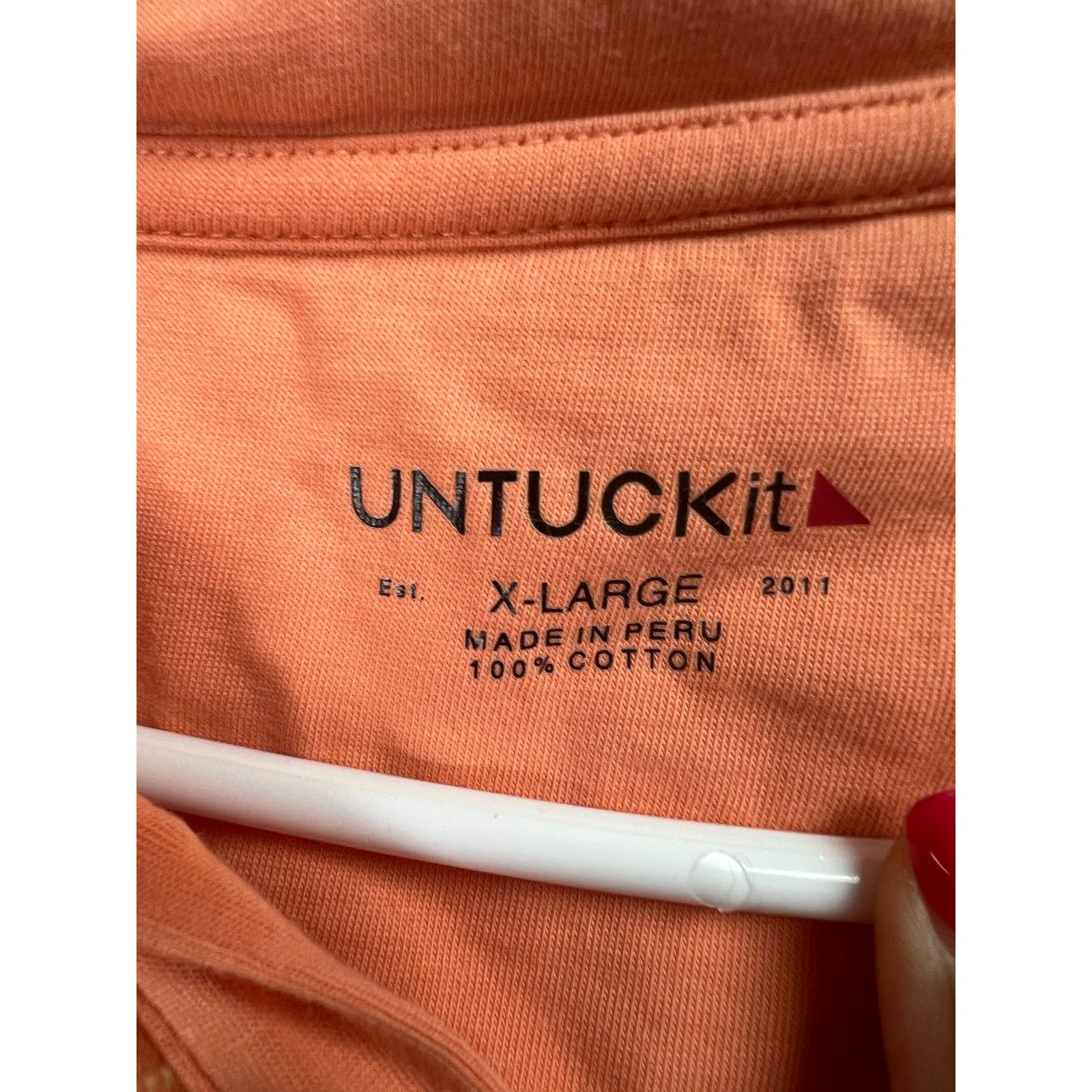 UNTUCKit Untuckit Men's XL Polo Shirt Short Sleeve Orange Yellow Size US XL / EU 56 / 4 - 2 Thumbnail