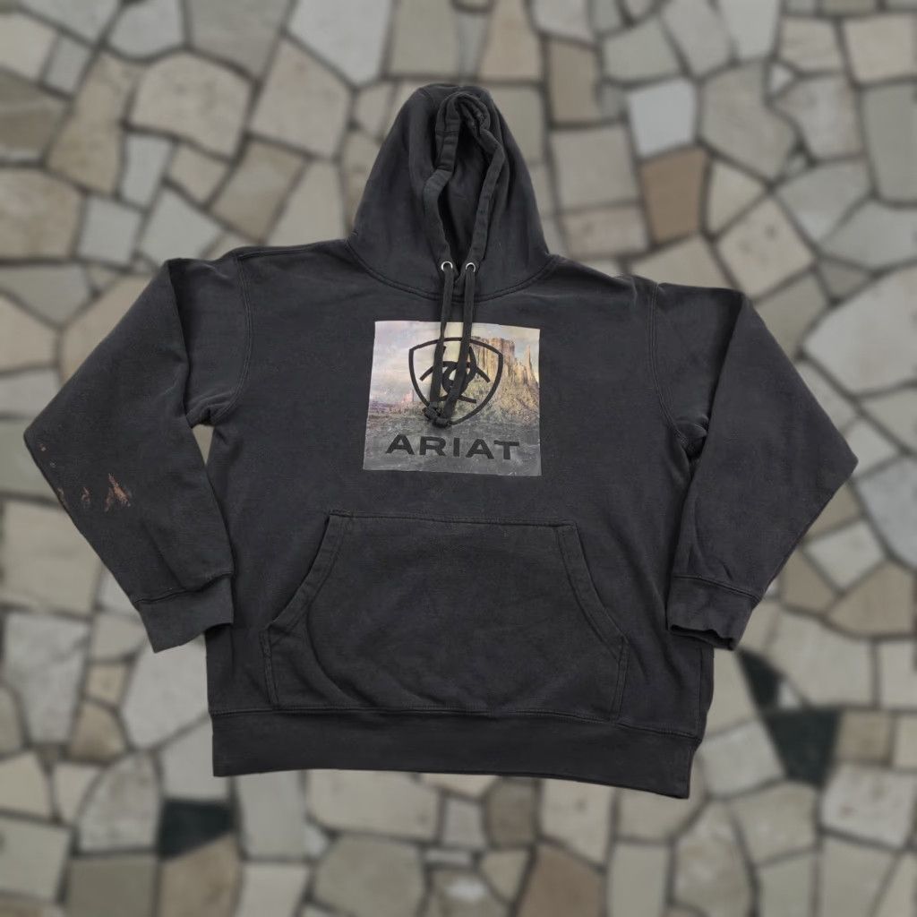 Ariat Ariat Hoodie Mens Medium Black Pullover Sweatshirt Work Western Rodeo Fleece Size US M / EU 48-50 / 2 - 1 Thumbnail