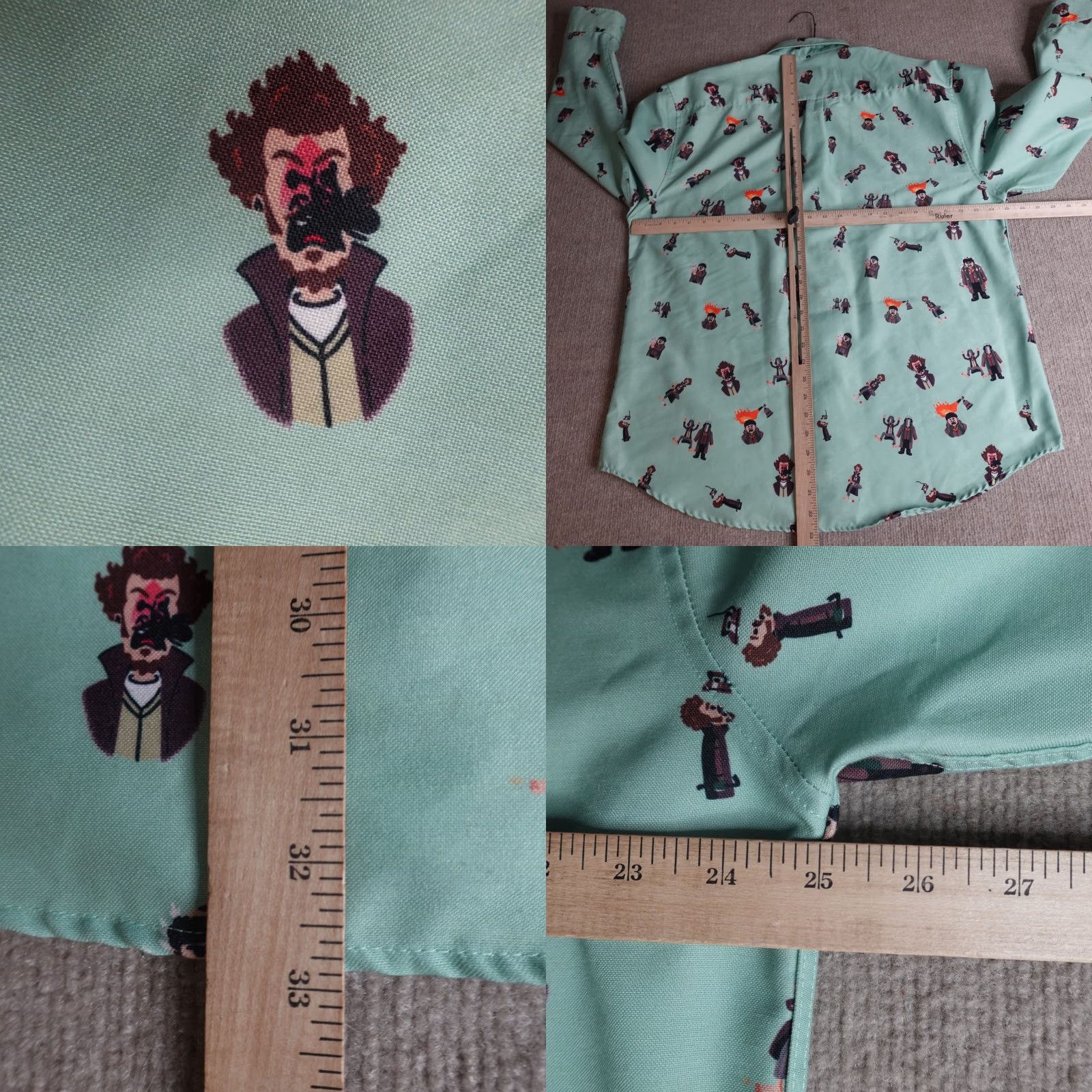 Vintage RSVLTS Shirt 2XL Blue Green Teal Home Alone Button-Up Long Sleeve Collared USA Graphic Print Mens Streetwear Casual Size US XXL / EU 58 / 5 - 8 Thumbnail