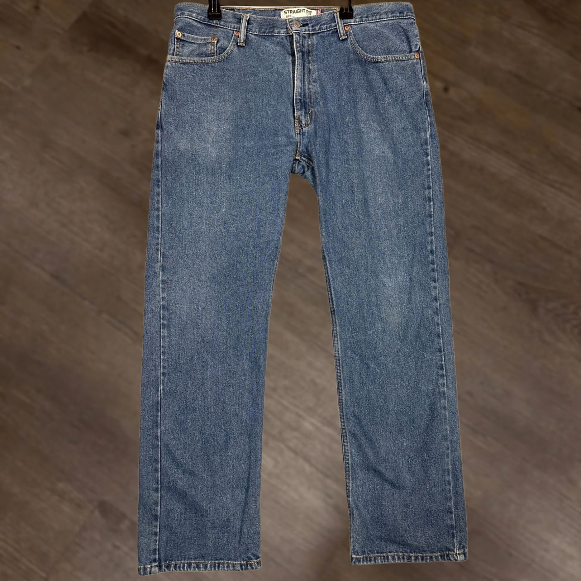 Levi's Levis 505 Jeans Mens 38X32 Blue Straight Fit 5 Pocket Red Tab Casual Denim Pants Size US 38 / EU 54 - 1 Thumbnail