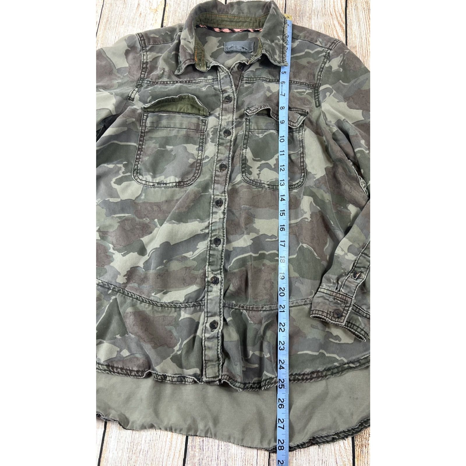 Anthropologie Anthropologie Womens Top Montana Camouflage Button-Down Blouse Size 2 Shirt Size XS / US 0-2 / IT 36-38 - 4 Thumbnail