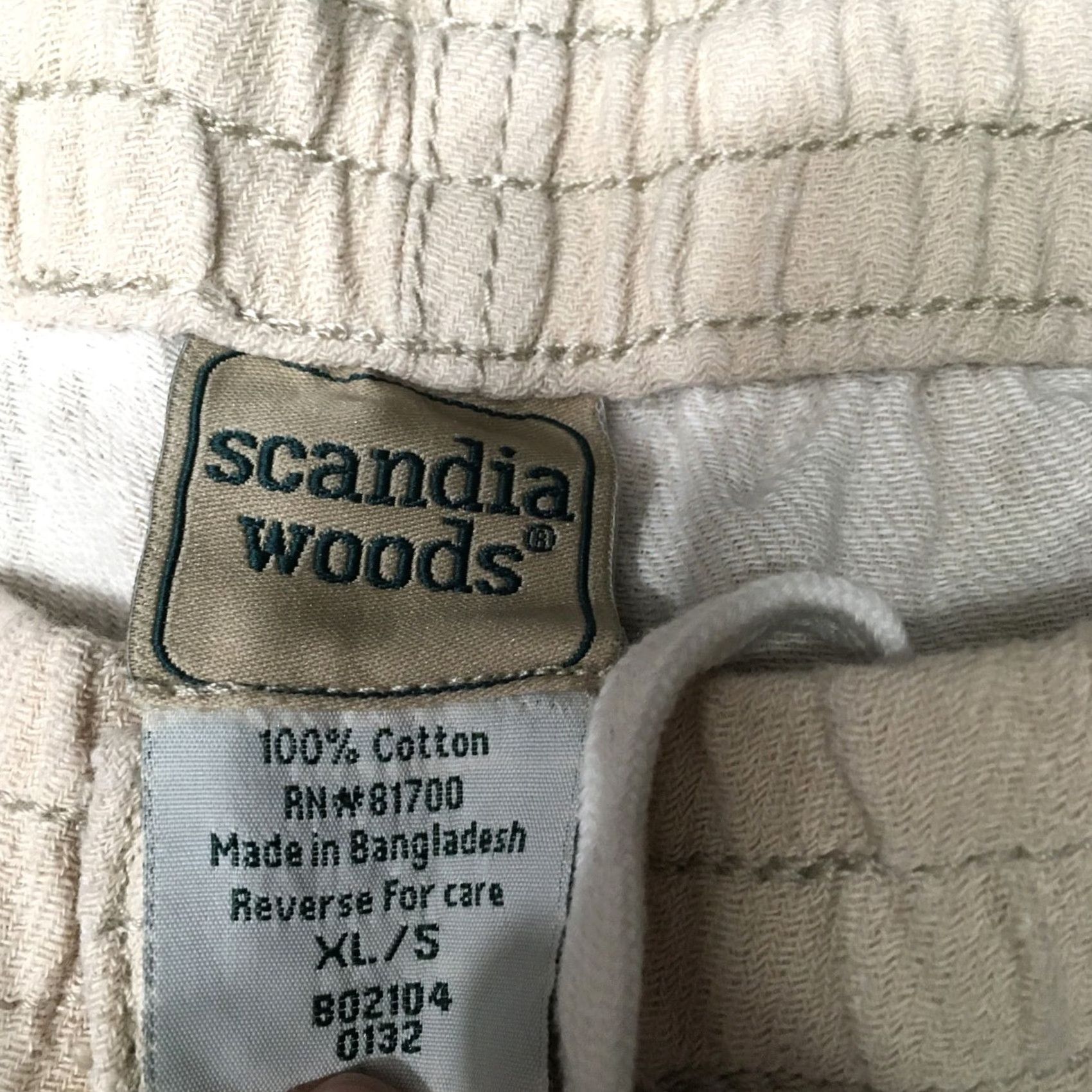 Vintage Scandia Woods Linen Beach Pants XL Beige Drawstring Button, Women, Loose Fit, Beach Style, Linen, Pants, XL, Beige, Women, Beach, Scandia Woods Size 40" / US 18 - 2 Thumbnail
