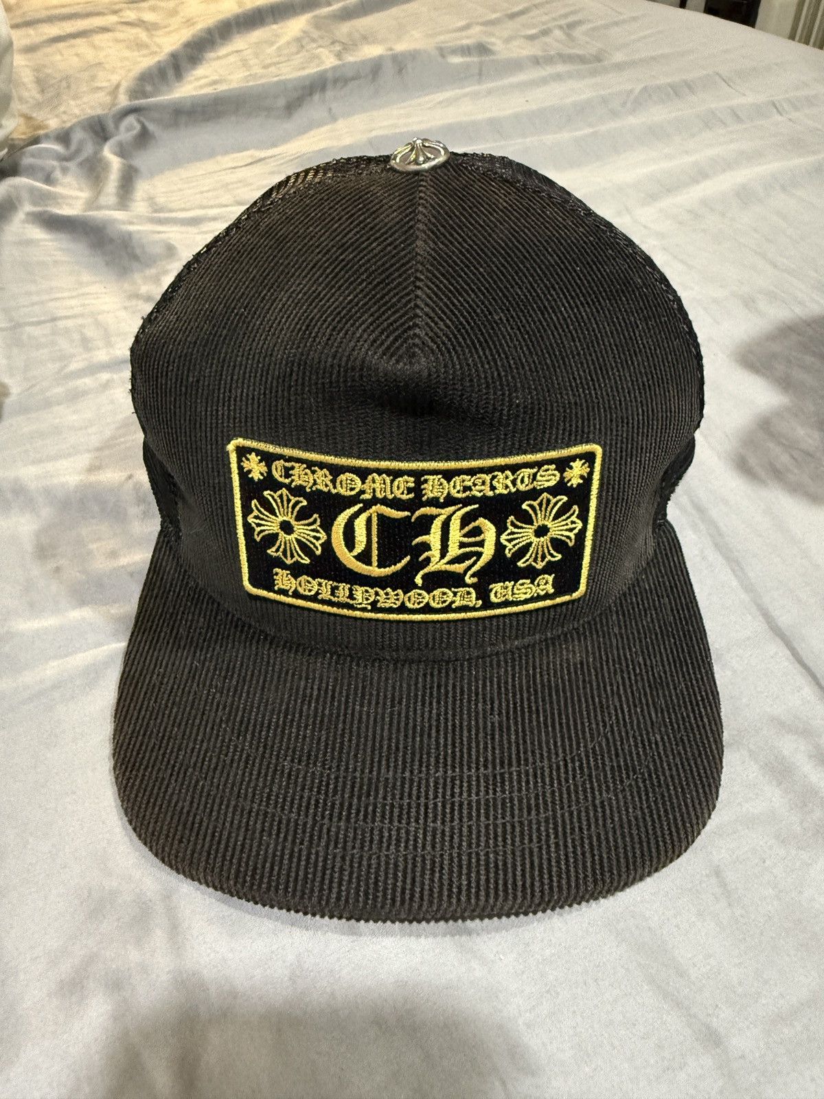 Chrome Hearts Chrome Hearts Corduroy Hat Black Size ONE SIZE - 1 Thumbnail