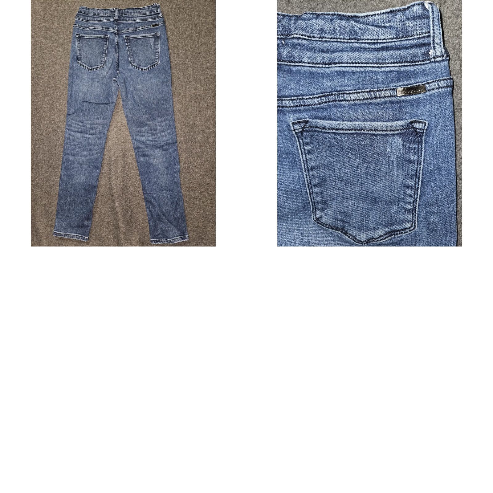 Vintage KanCan Jeans Juniors 9/28 Blue Mid Rise Skinny Distressed Stretch Denim Pants Size 30" / US 8 / IT 44 - 8 Thumbnail
