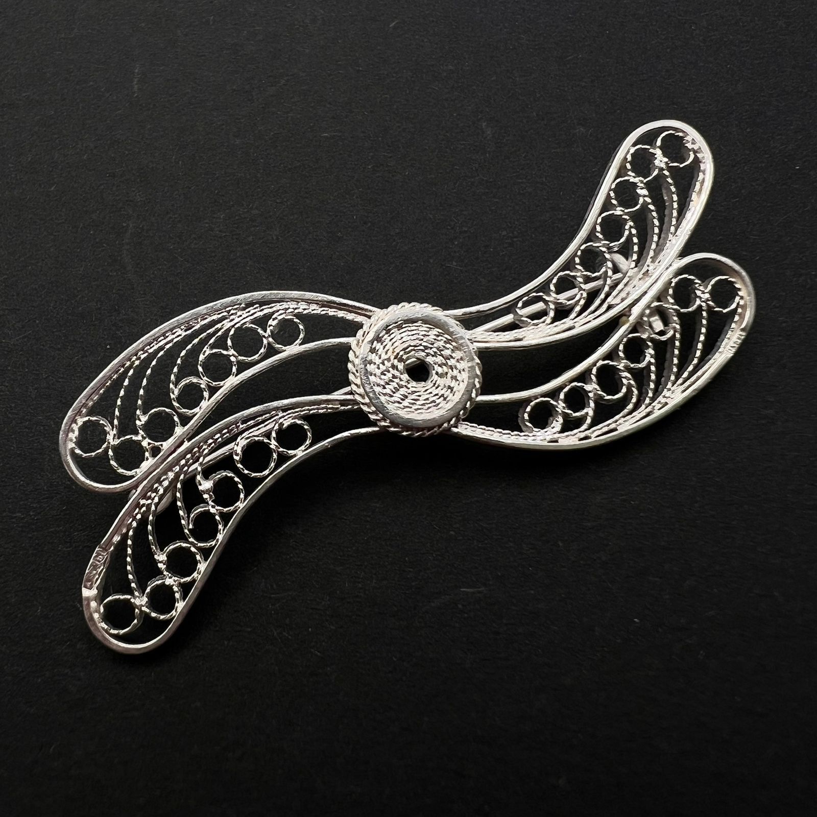 Vintage Vintage Soviet Silver 960 Filigree Brooch 750 & 960 Size ONE SIZE - 2 Thumbnail