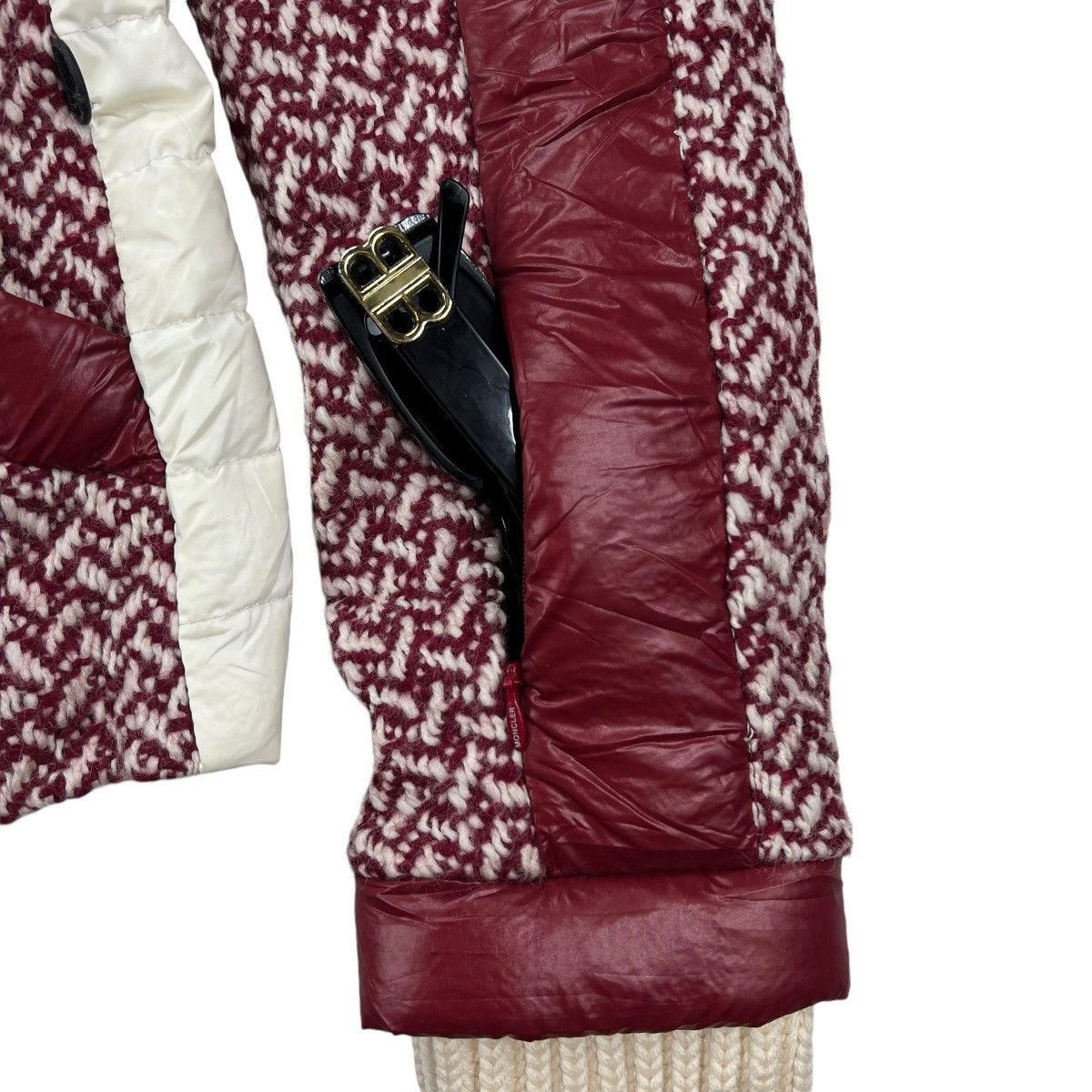 Moncler Grenoble Red Moncler Grenoble Penny Tweed Wool Down Jacket Size XS / US 0-2 / IT 36-38 - 23 Thumbnail