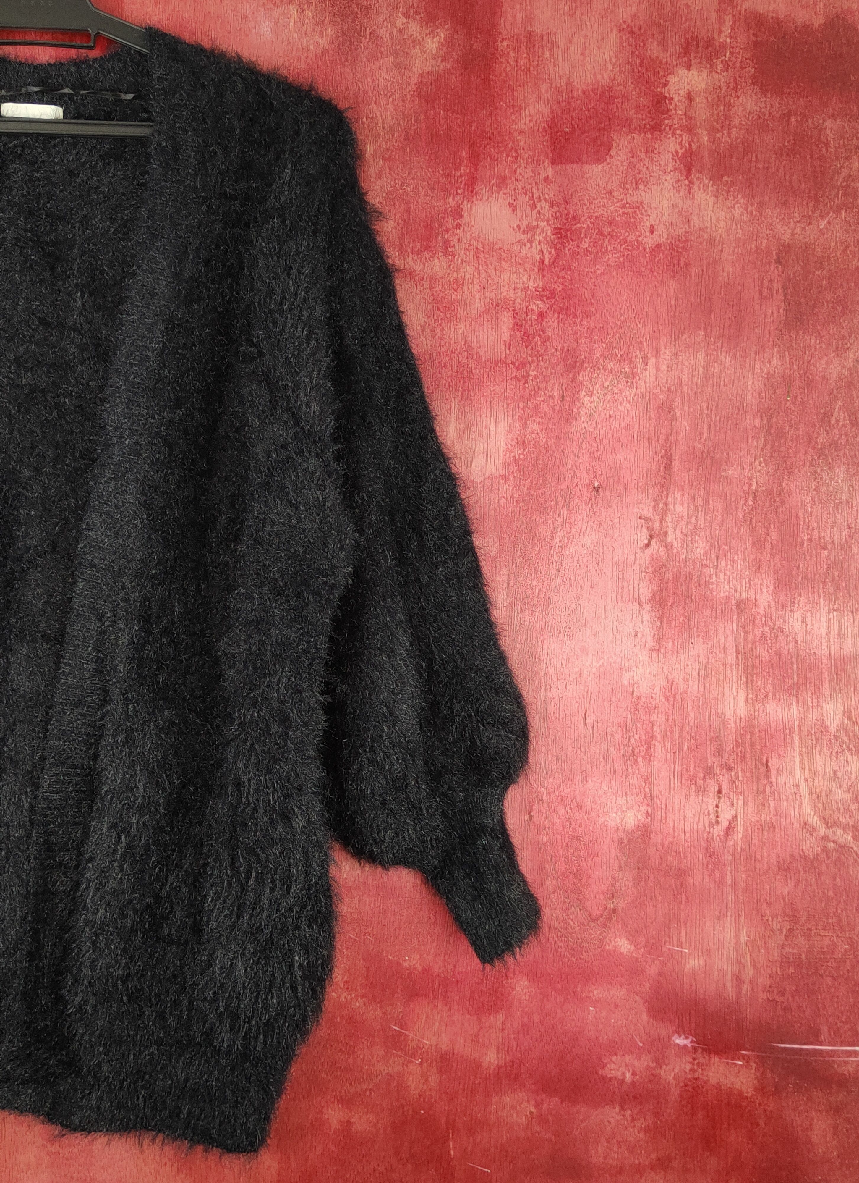 Japanese Brand GU Black Shag Shaggy Fur Mohair Knitwear Cardigan #S1902 Size M / US 6-8 / IT 42-44 - 5 Thumbnail