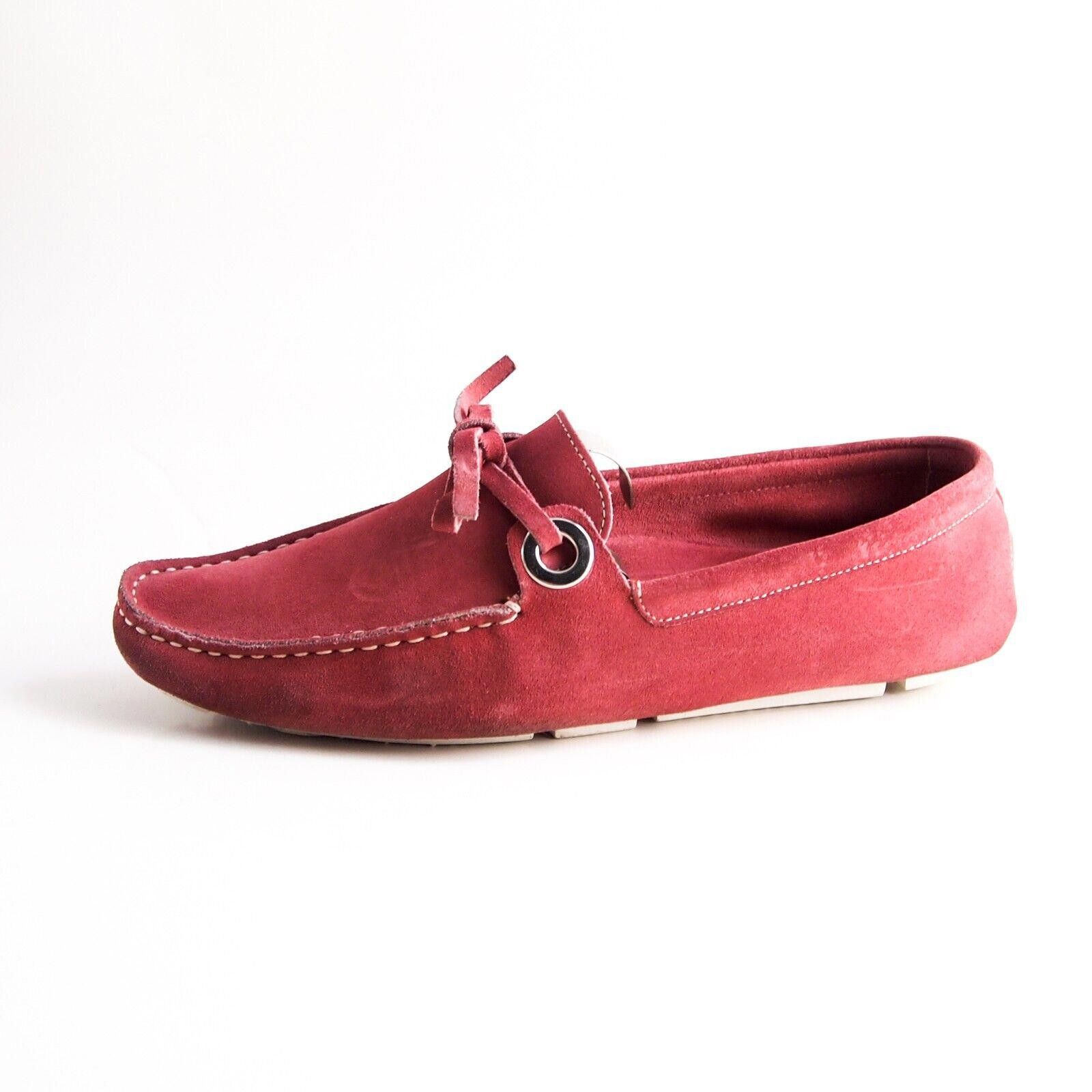 Tod's Bally Deandra Driving Loafers Red Suede EU 39.5 US 9 Size US 9 / IT 39 - 2 Thumbnail