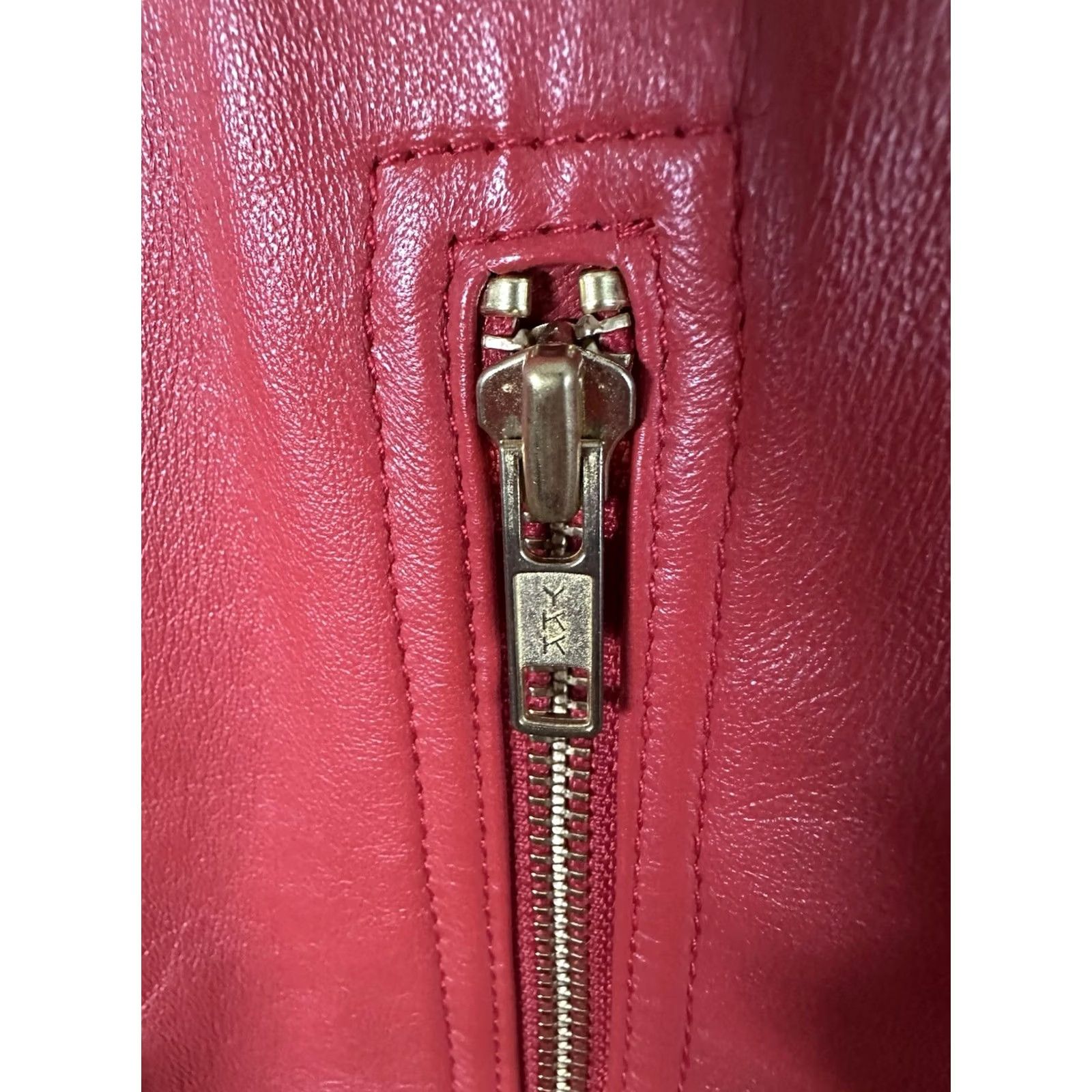 Vintage VINTAGE Lifted Research Group Lamb of God Red Leather Jacket Size L Regular Men Size US L / EU 52-54 / 3 - 3 Thumbnail